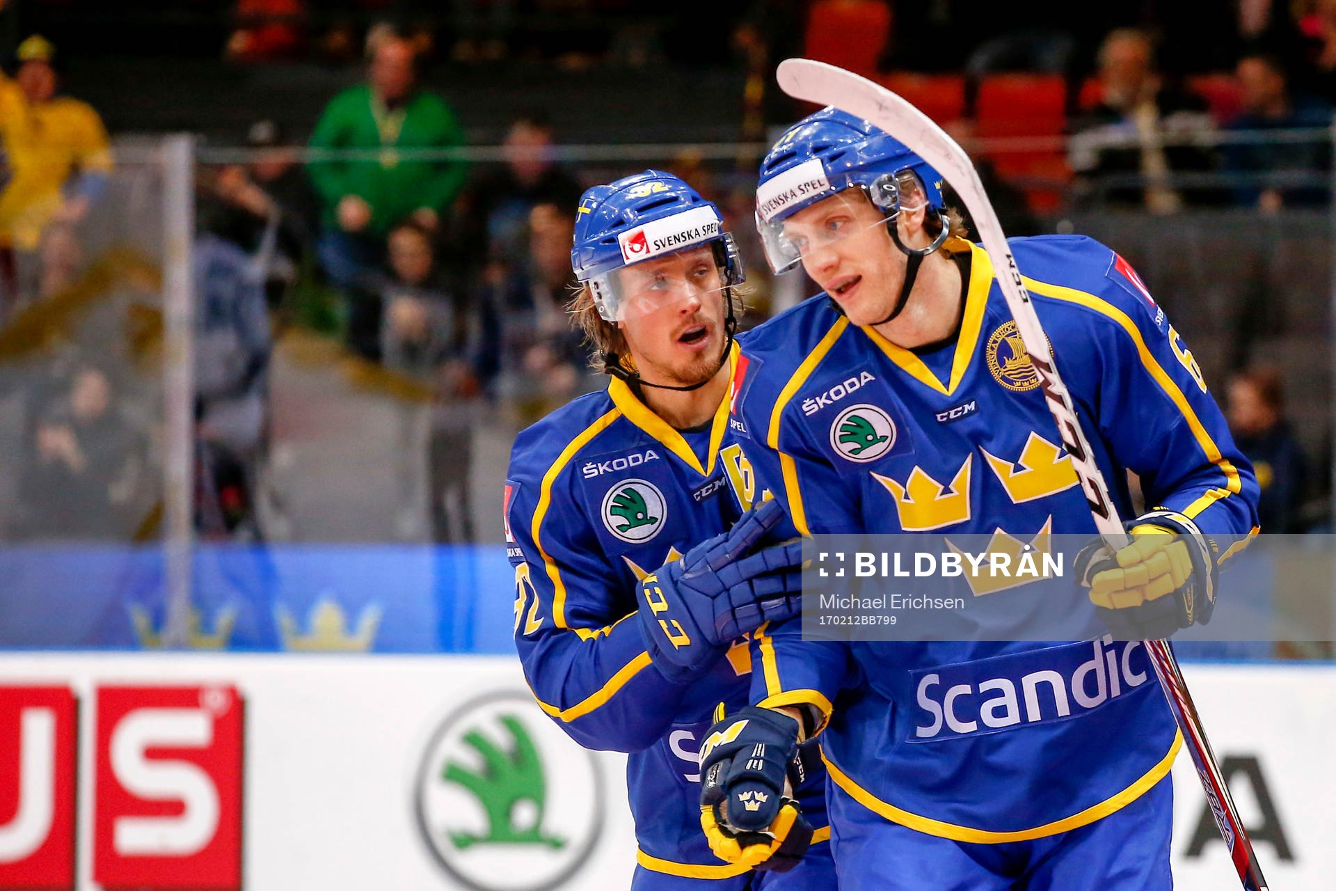 Sveriges Magnus Nygren och Johan Ryno jublar