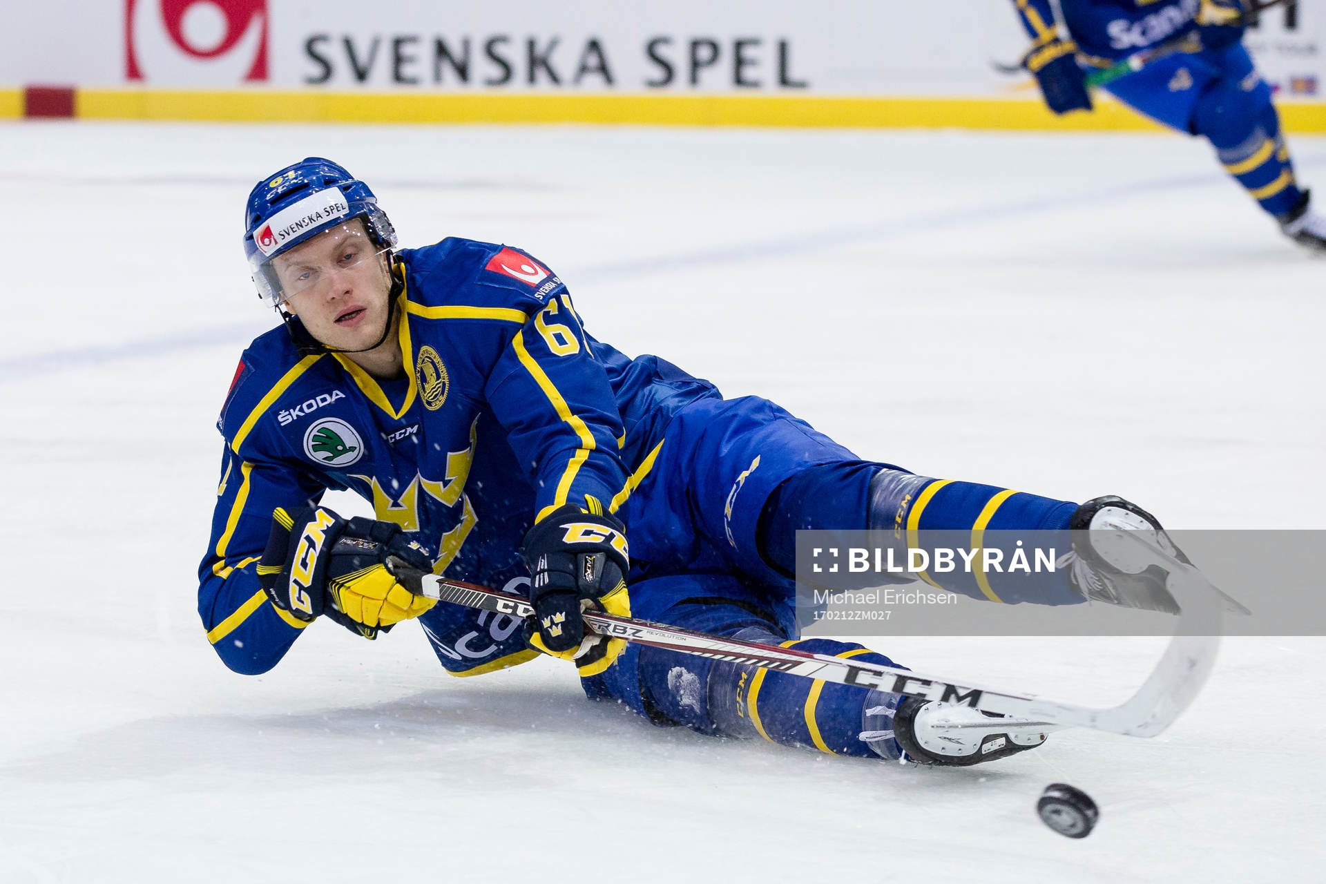 Sveriges Johan Ryno tappar skäret och faller