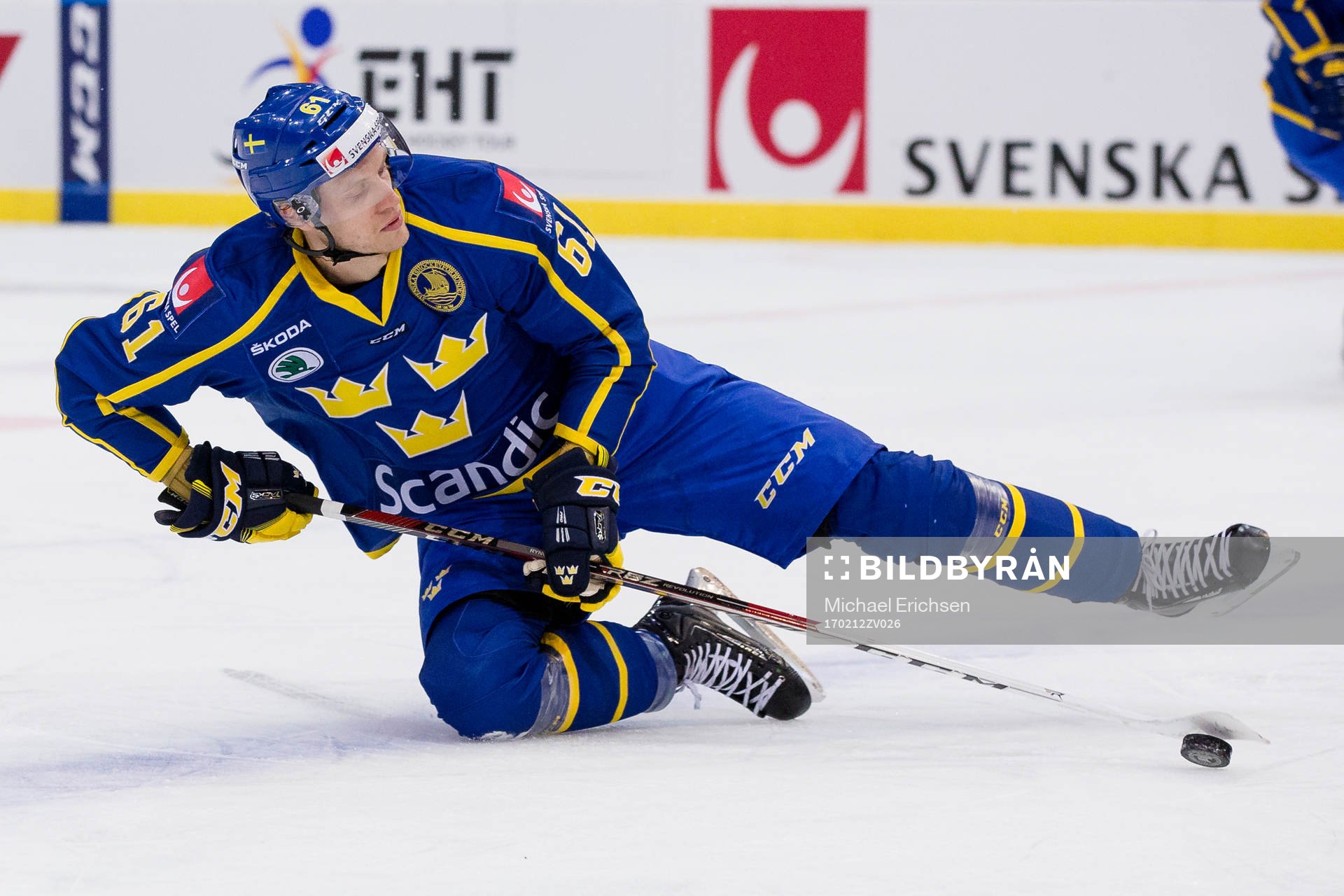 Sveriges Johan Ryno tappar skäret och faller