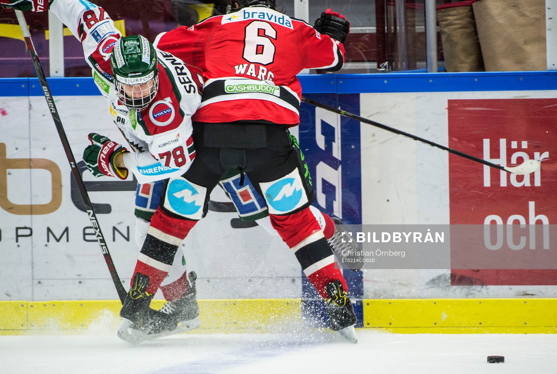 Frölundas Kristian Vesalainen mot Malmö Redhawks Stefan