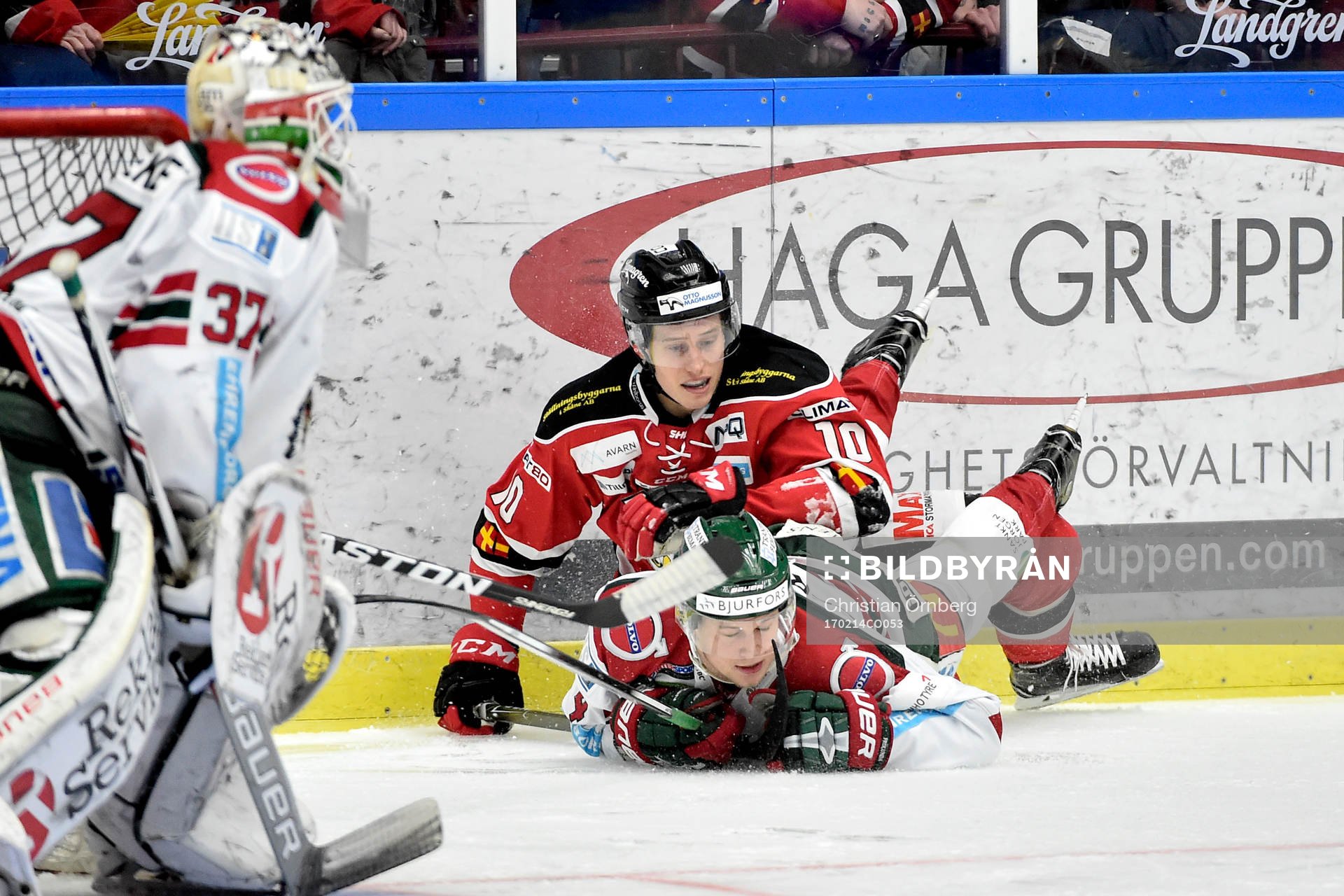 Malmö Redhawks Robin Alvarez och Frölundas Jacob Larsson