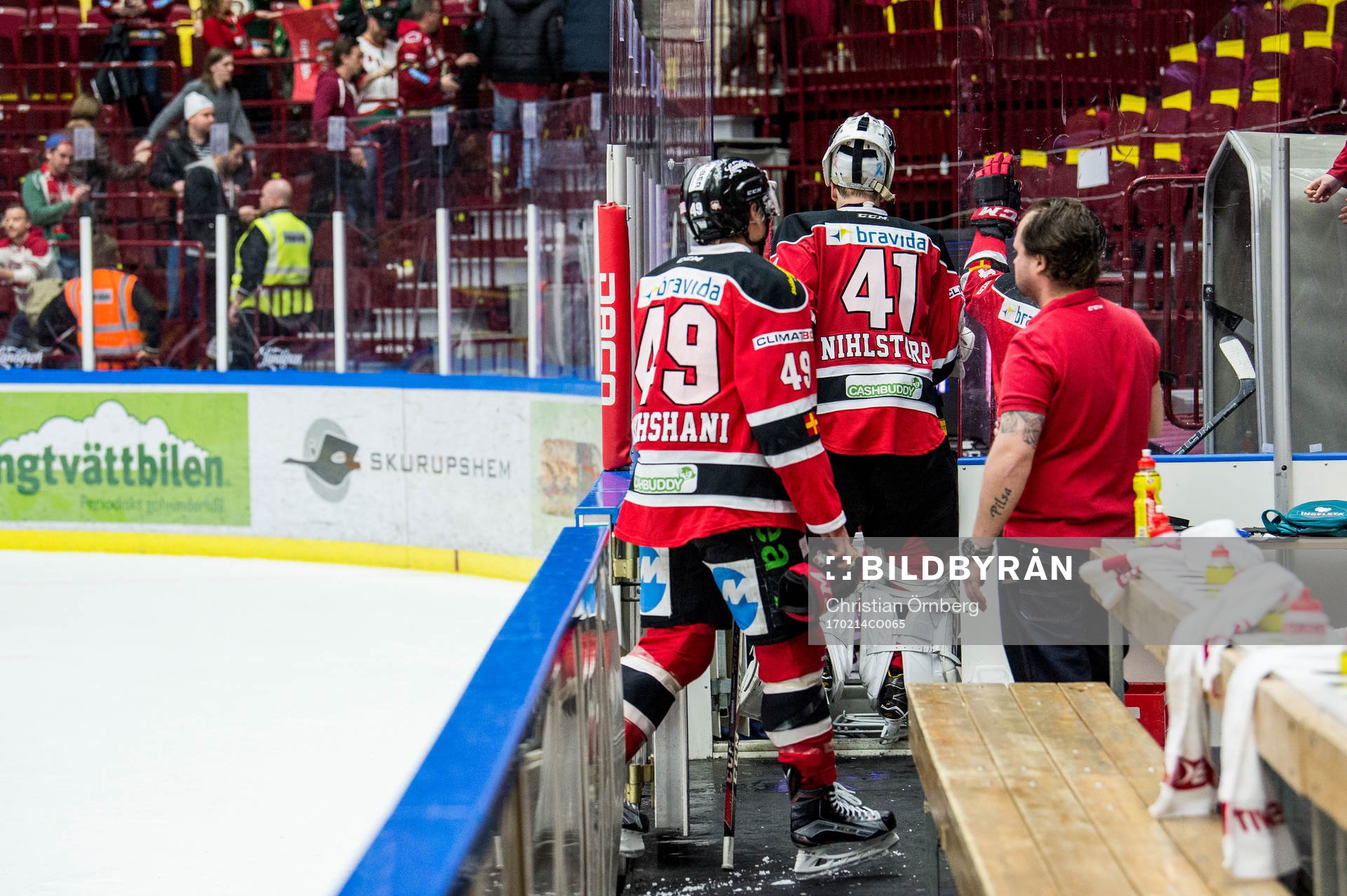 Malmö Redhawks Rhett Rakhshani och målvakt Cristopher
