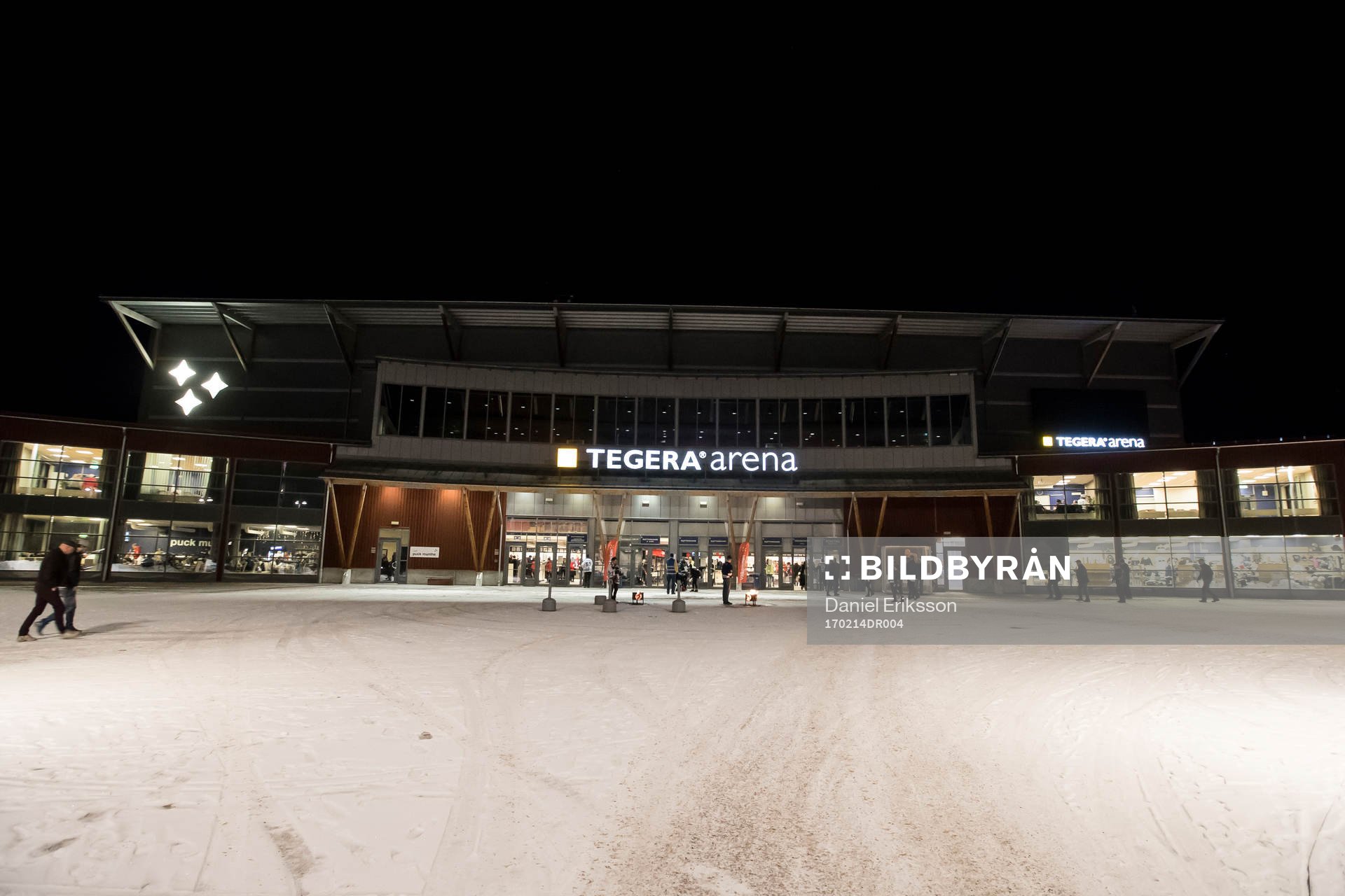 Tegera Arena exteriör innan ishockeymatchen i SHL mellan