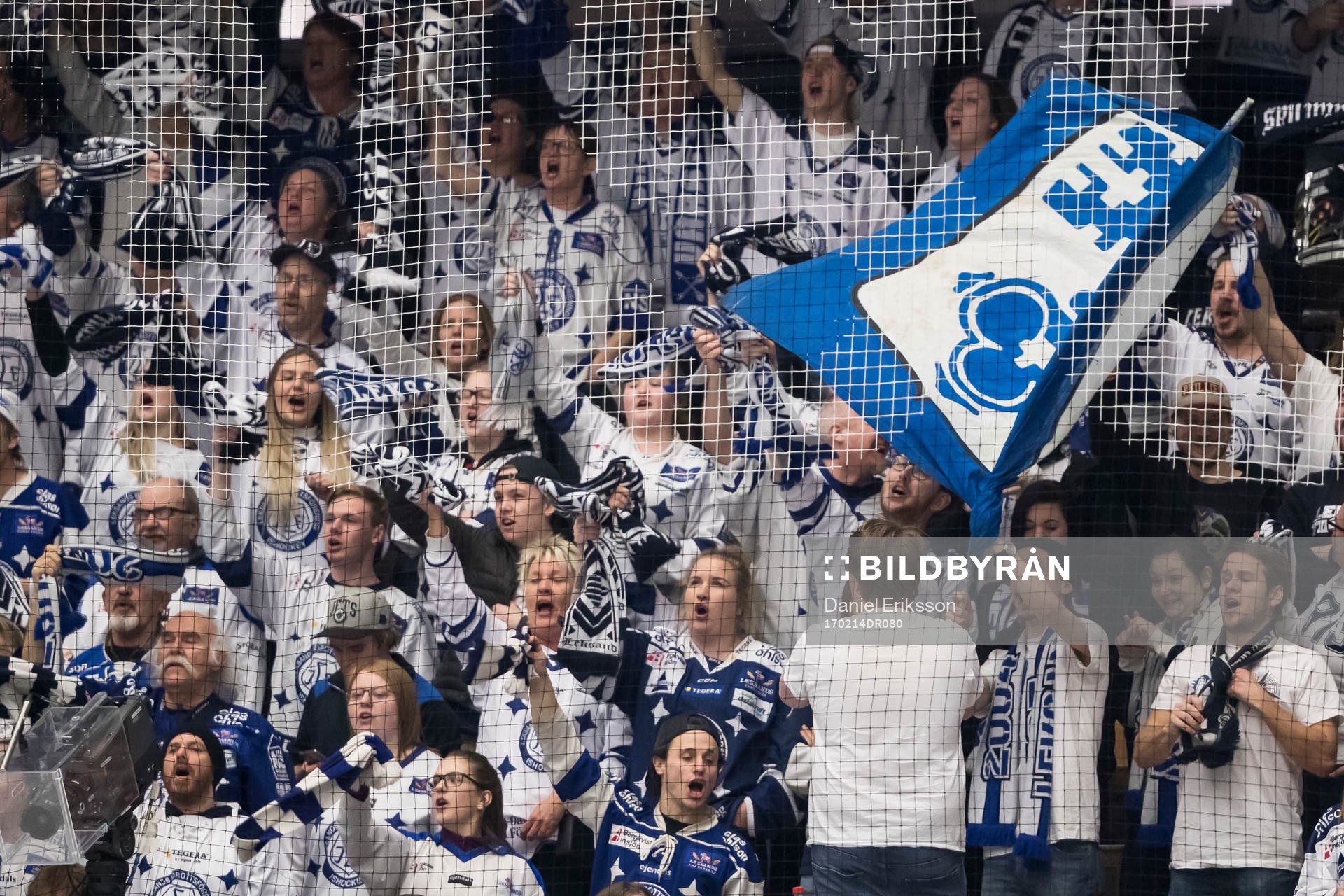 Leksands supporters jublari ishockeymatchen i SHL mellan