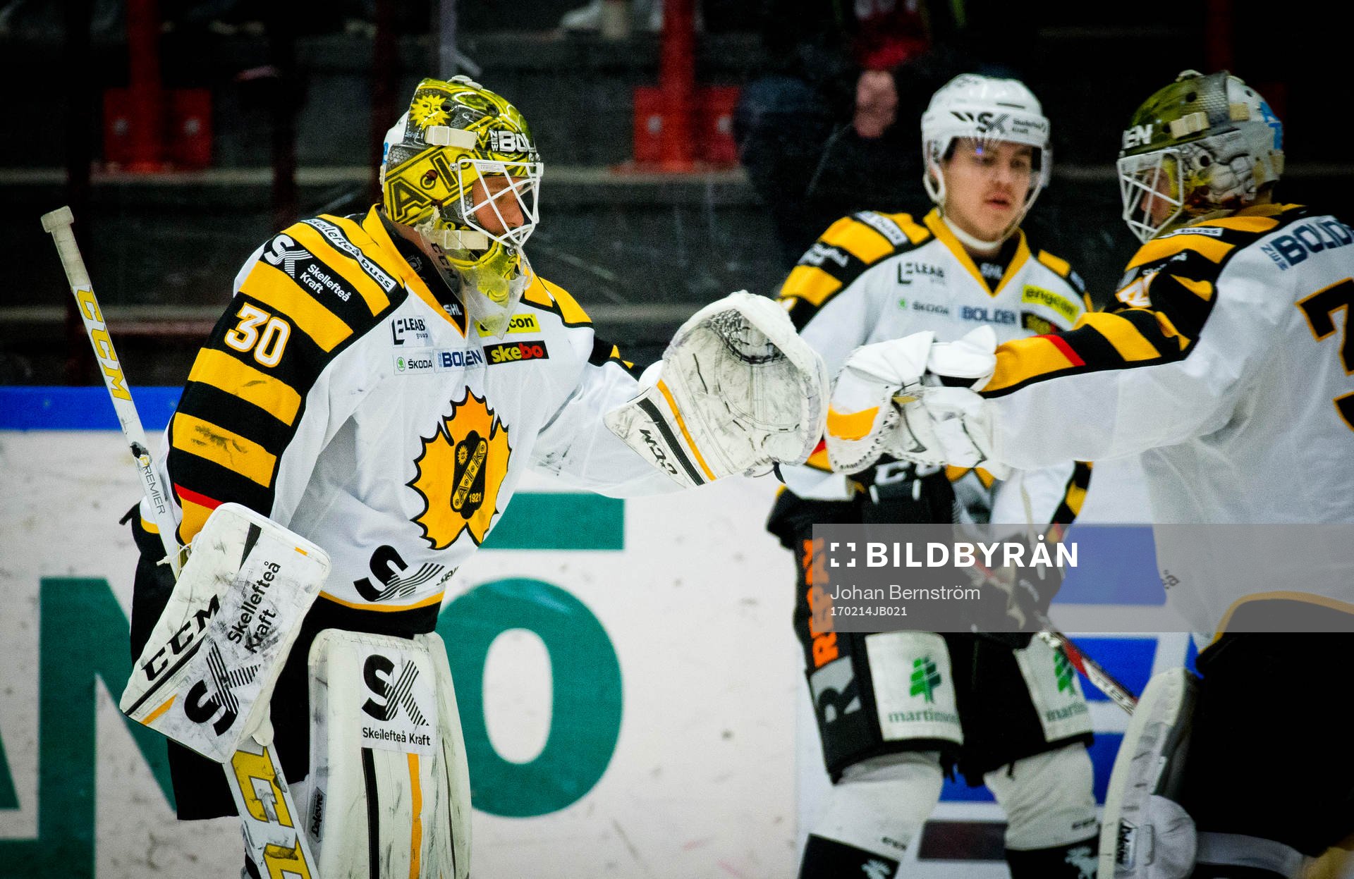 Skellefteås målvakt Gustaf Lindvall och målvakt Joni