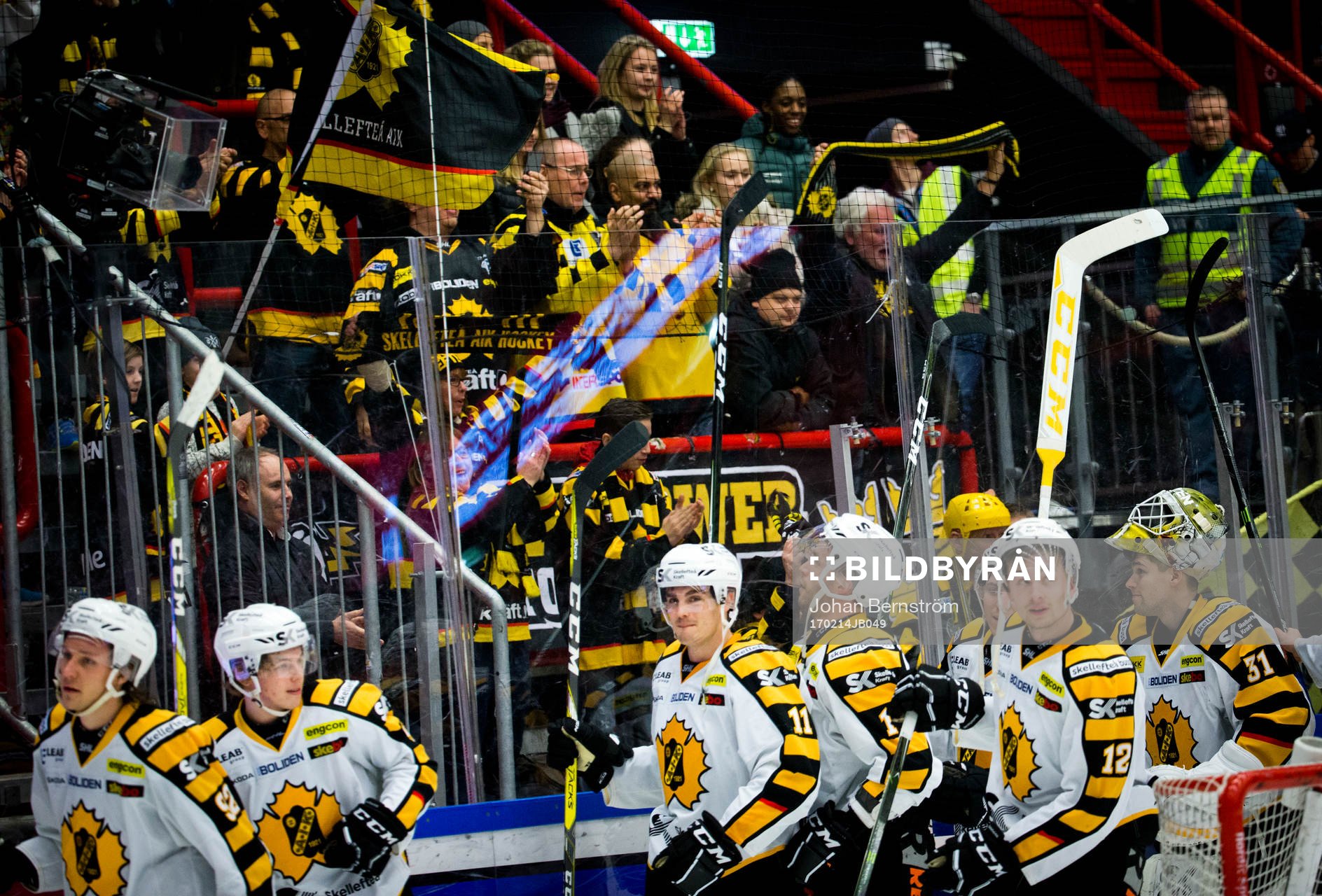 Skellefteås spelar jublar framför fansen