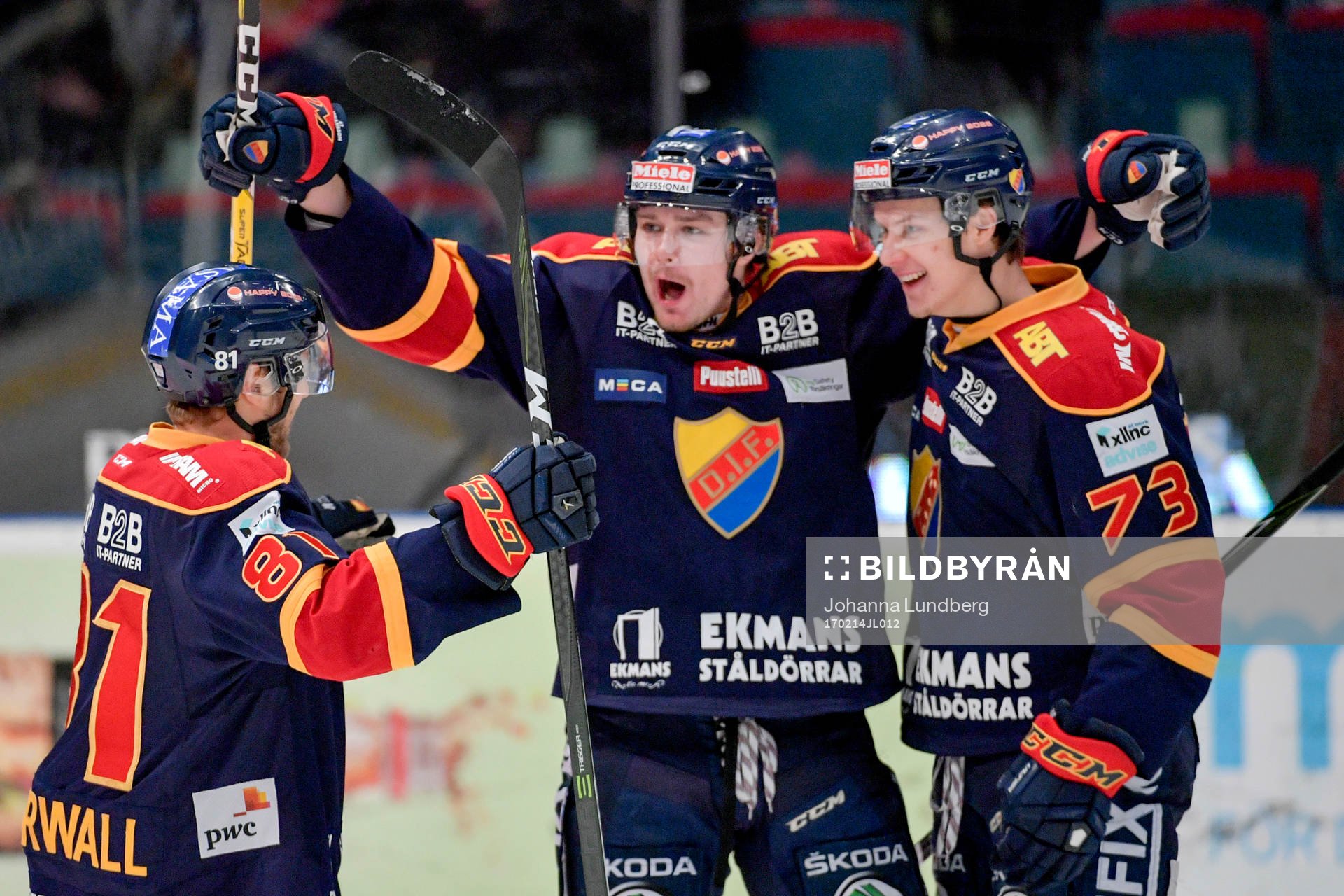 Djurgårdens Adam Ollas Mattsson, Linus Johansson och Calle
