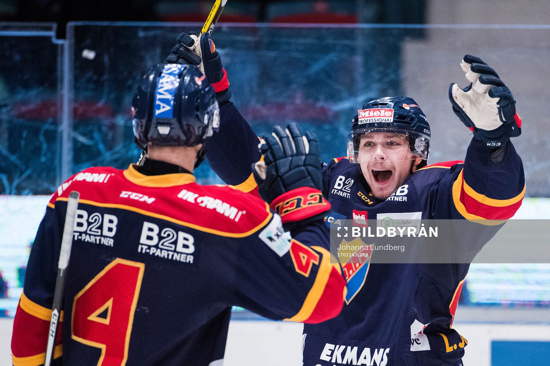Djurgårdens Linus Johansson jublar