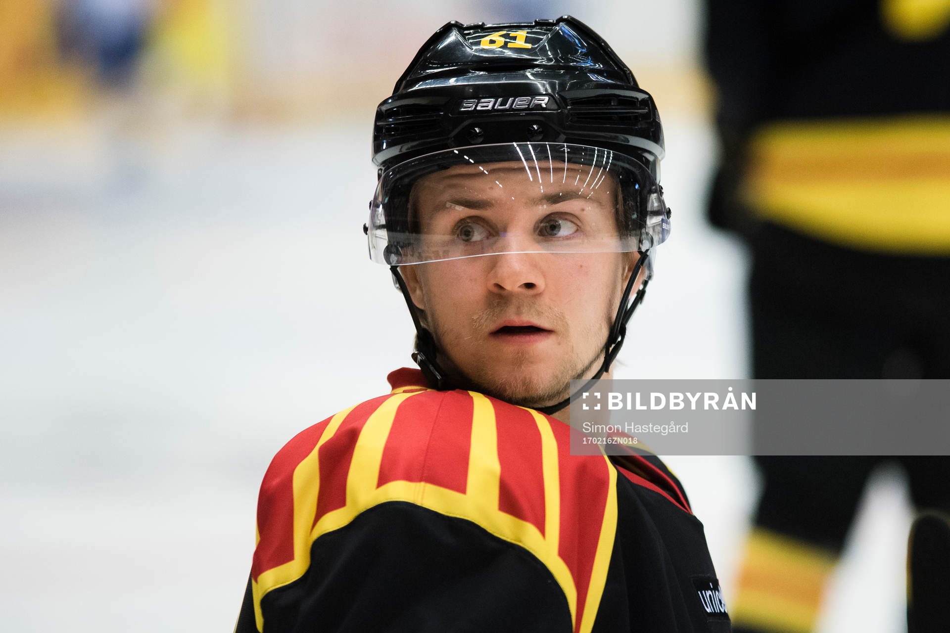 Brynäs Juuso Ikonen före en ishockeymatch i SHL mellan