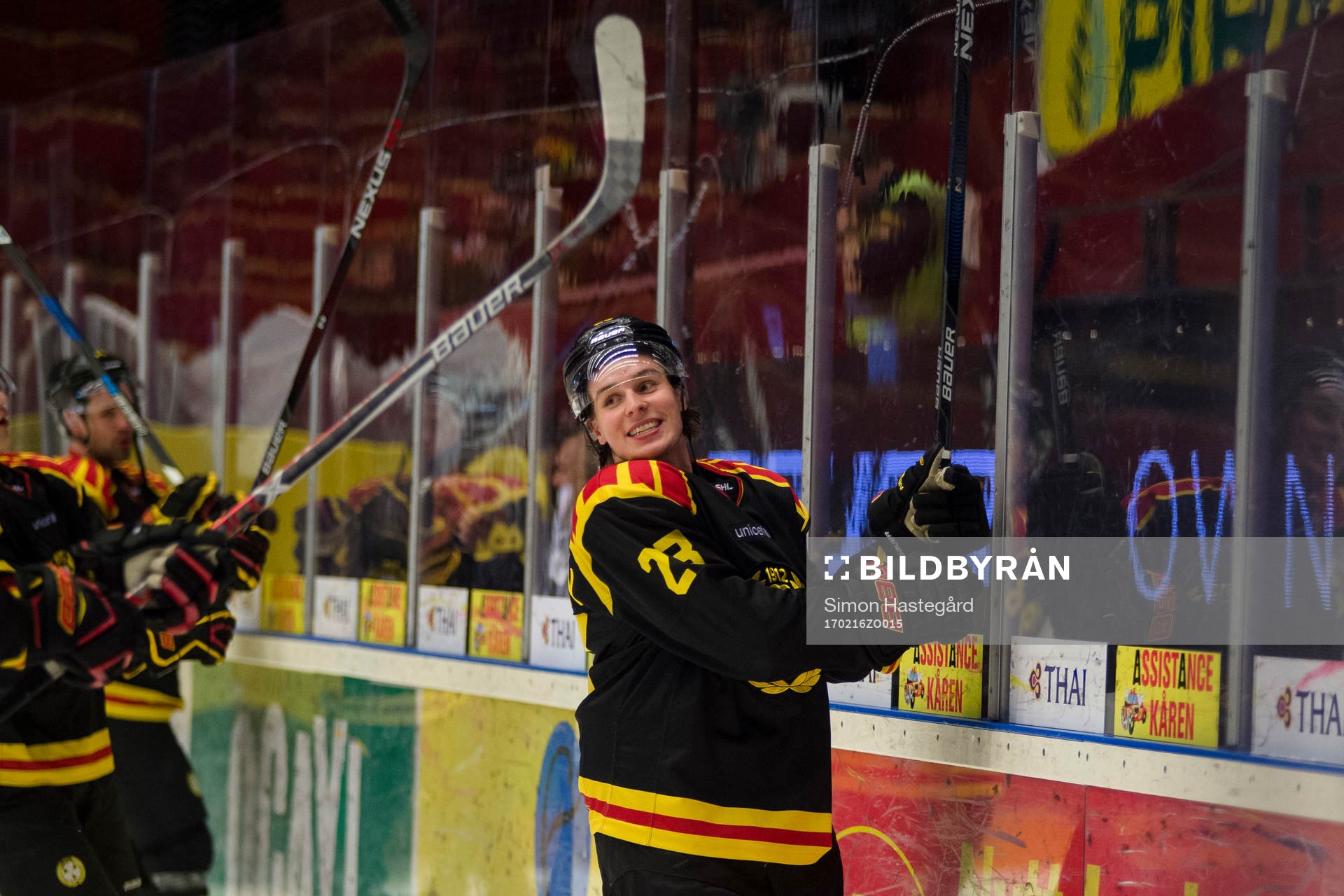Brynäs Lucas Carlsson jublar