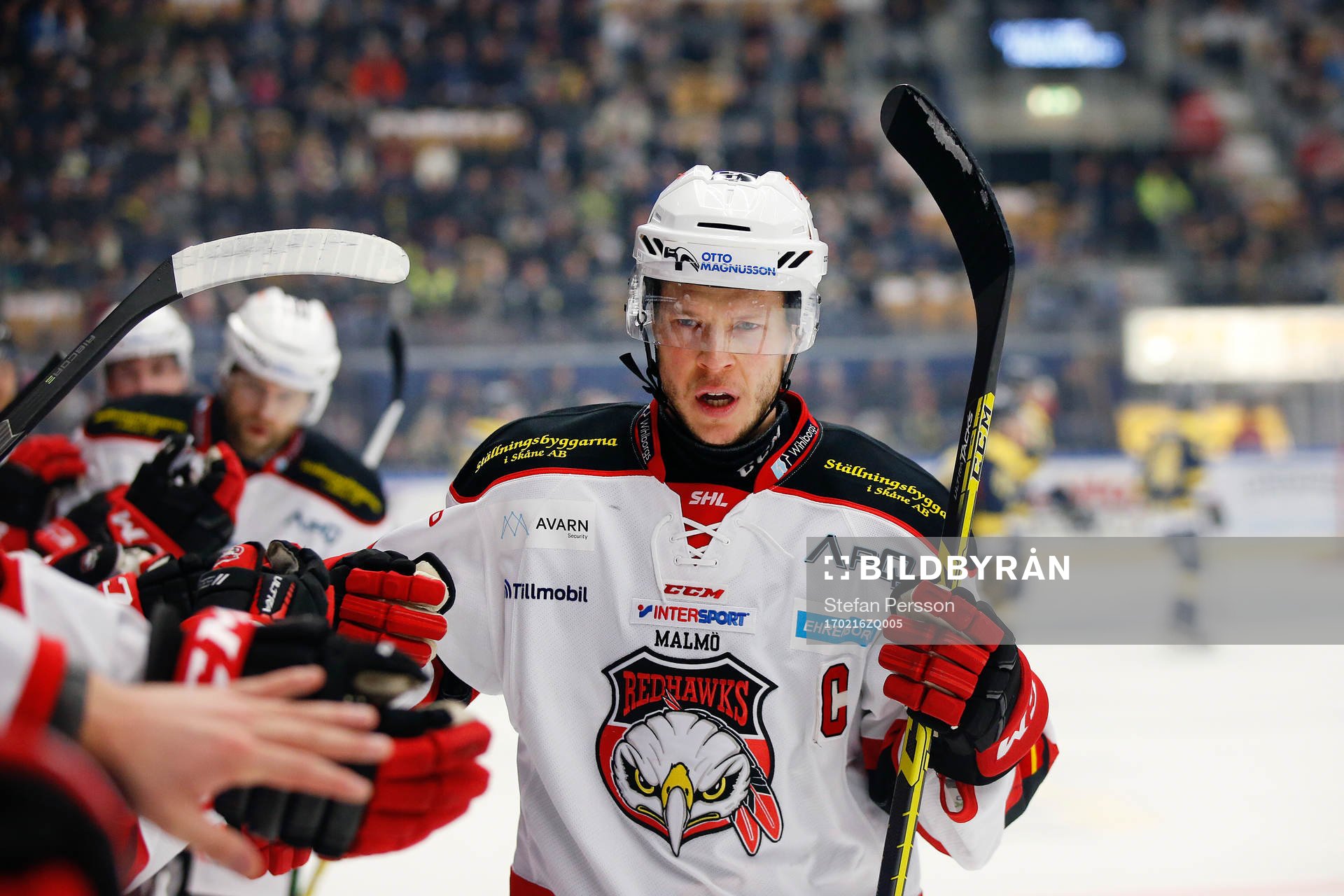 Malmö Redhawks Erik Forssell jublar