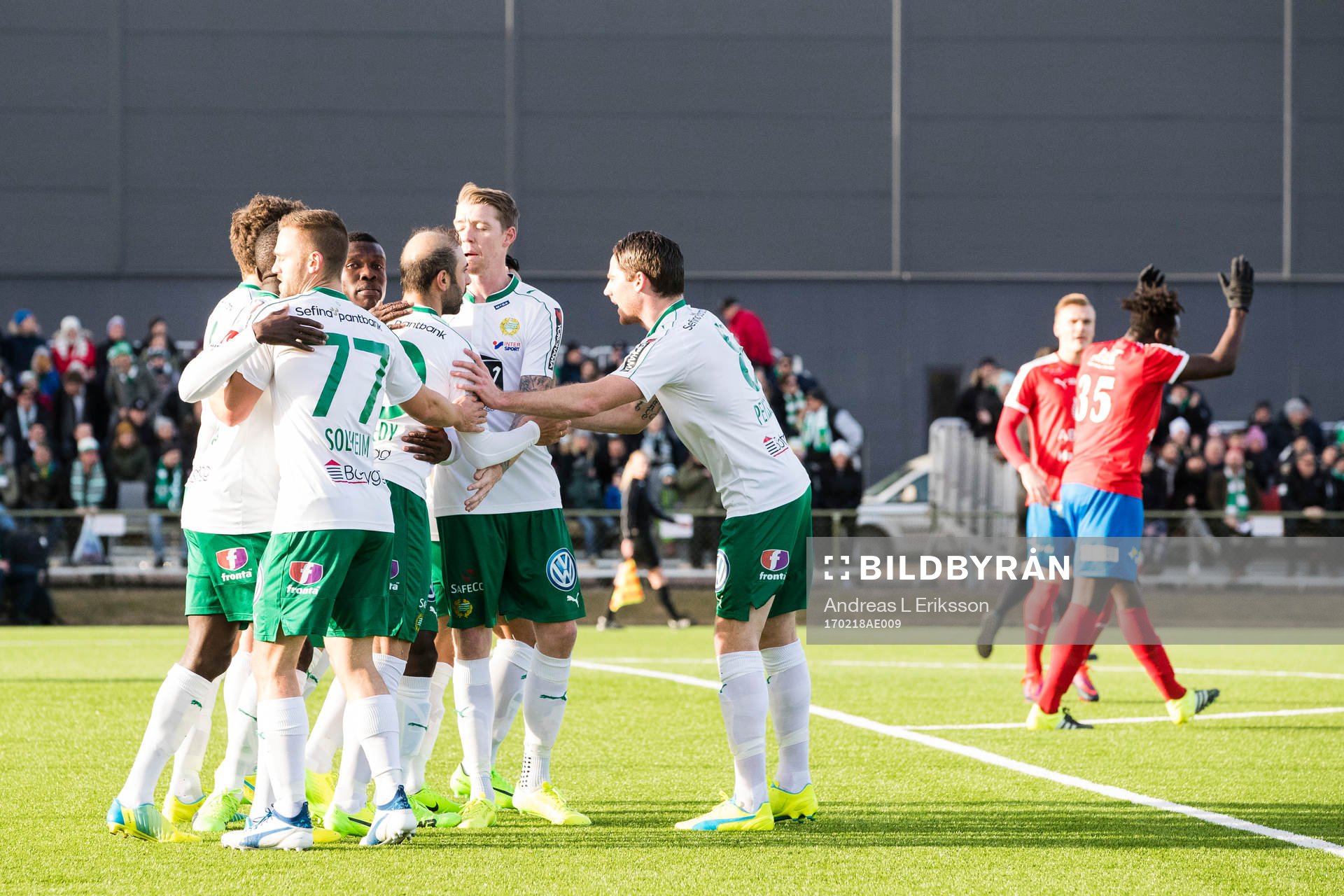 Hammarbys Mats Solheim, Birkir Már Saevarsson och Johan