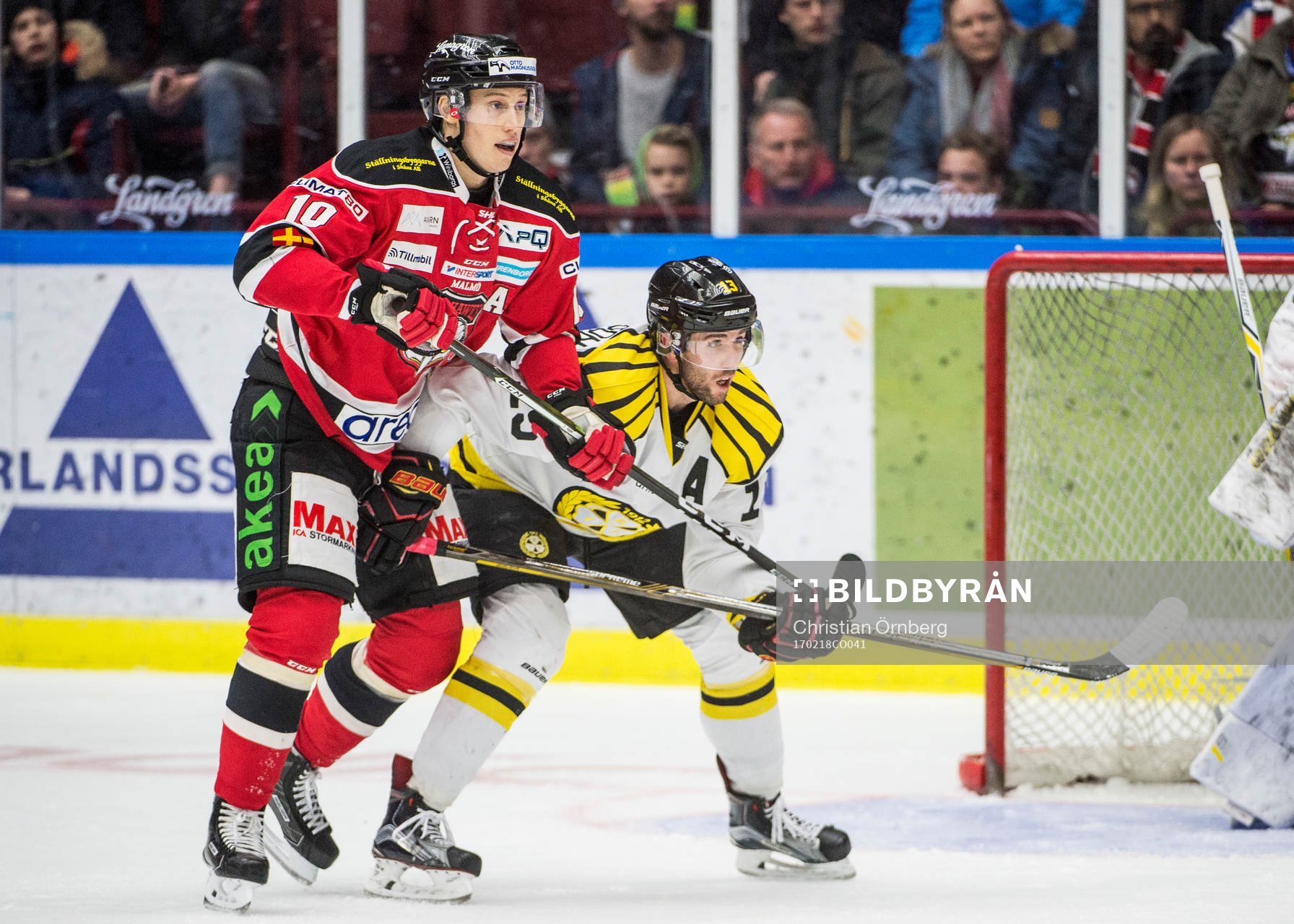 Malmö Redhawks Robin Alvarez mot Brynäs Ryan Gunderson
