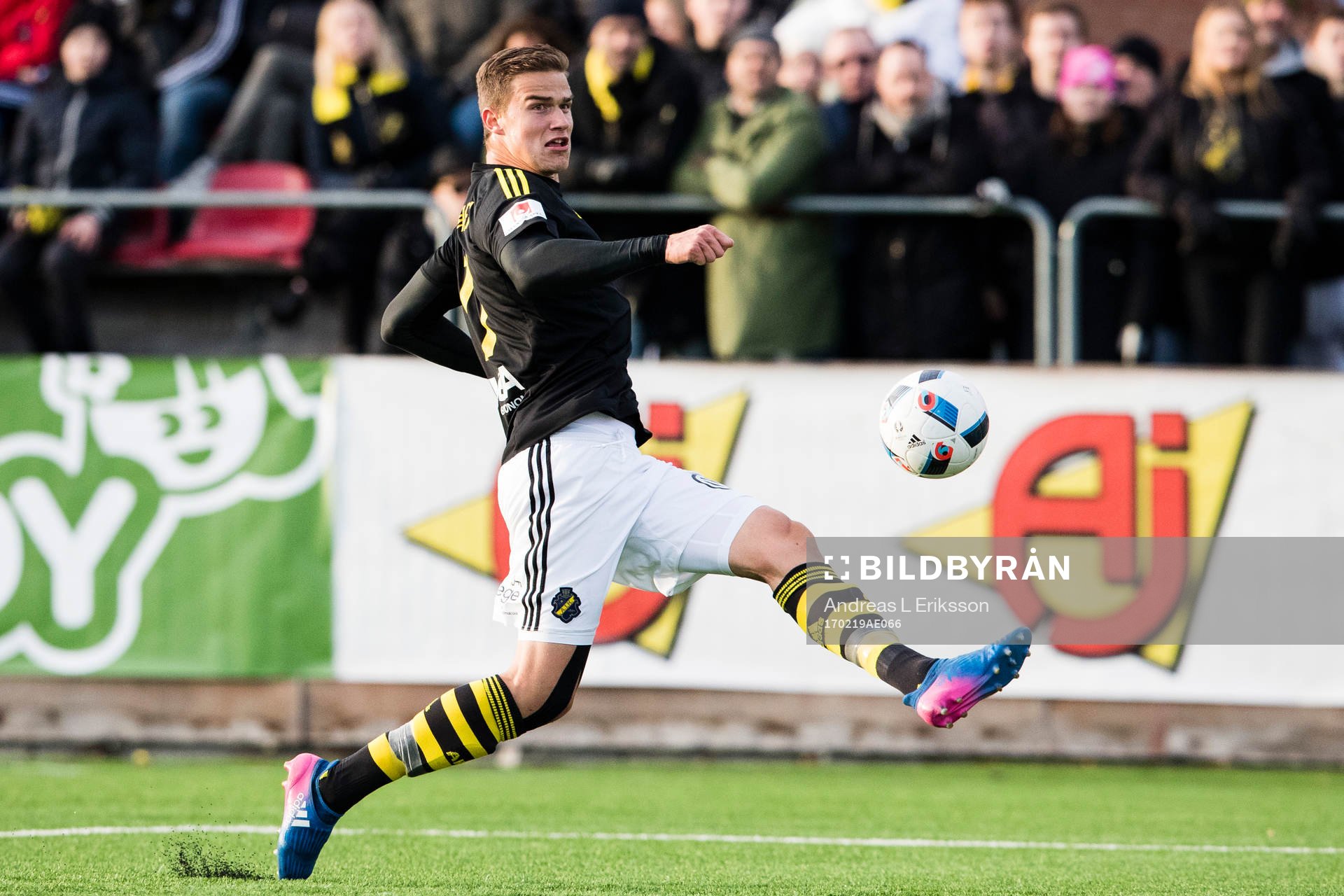 AIK:s Eero Markkanen under fotbollsmatchen i Svenska Cupen mellan AIK och GAIS den 19 februari 2017 i Stockholm. 