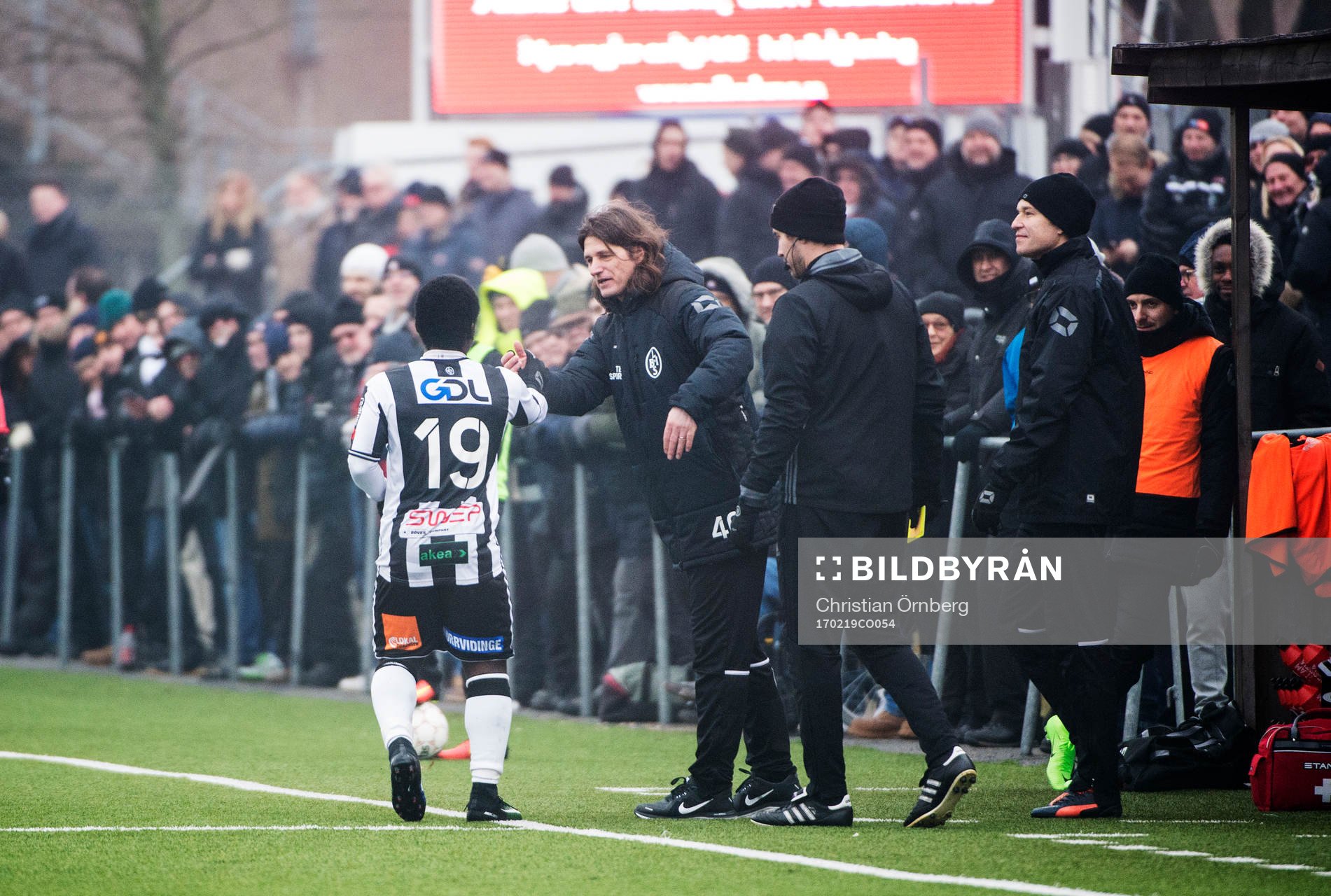 Landskronas Thierry Zahui och tränare Agim Sopi