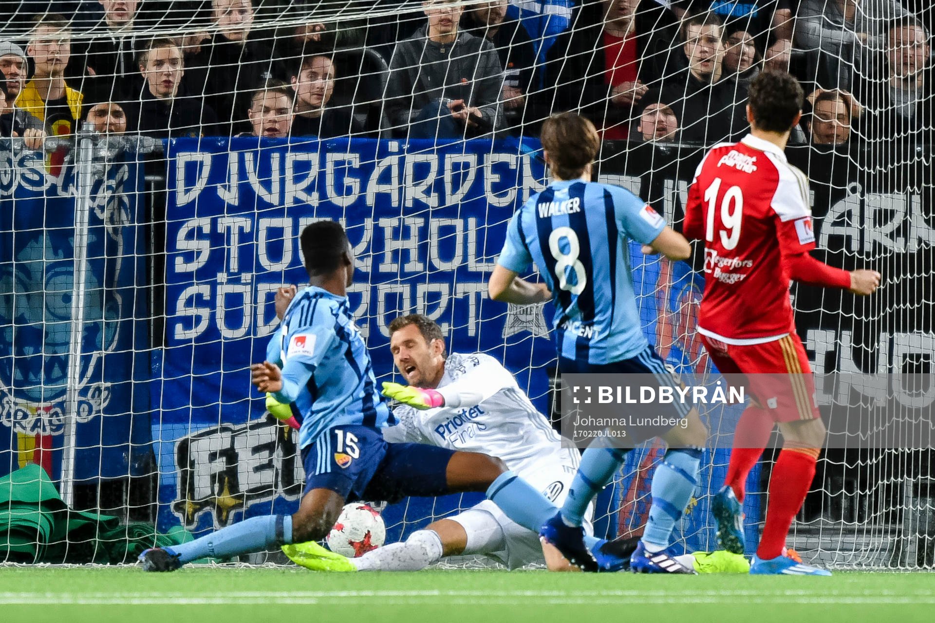 Degerfors Shpetim Hasani gör 0-1 bakom Djurgårdens