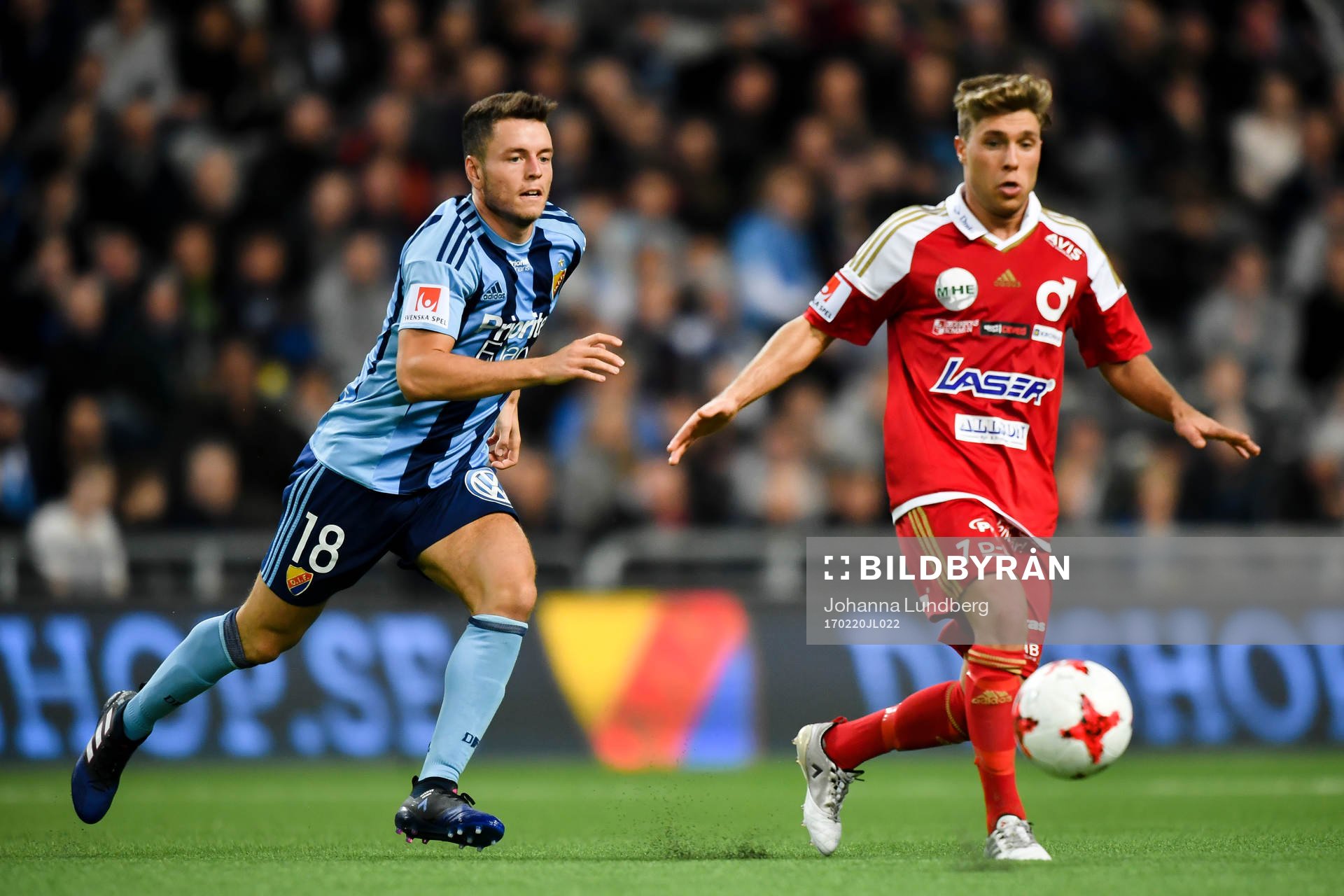 Djurgårdens Kerim Mrabti och Degerfors Nikola Ladan