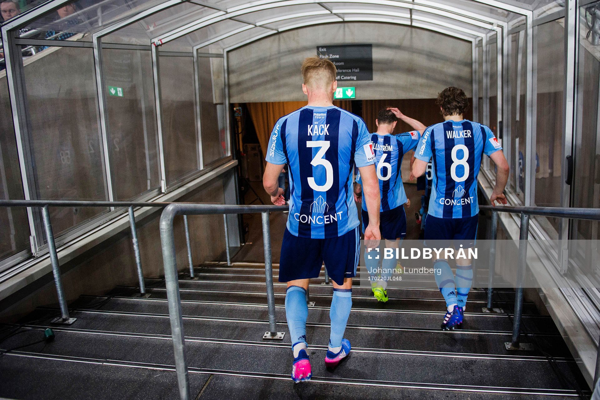 Djurgårdens Elliot Käck, Kim Källström och Kevin Walker