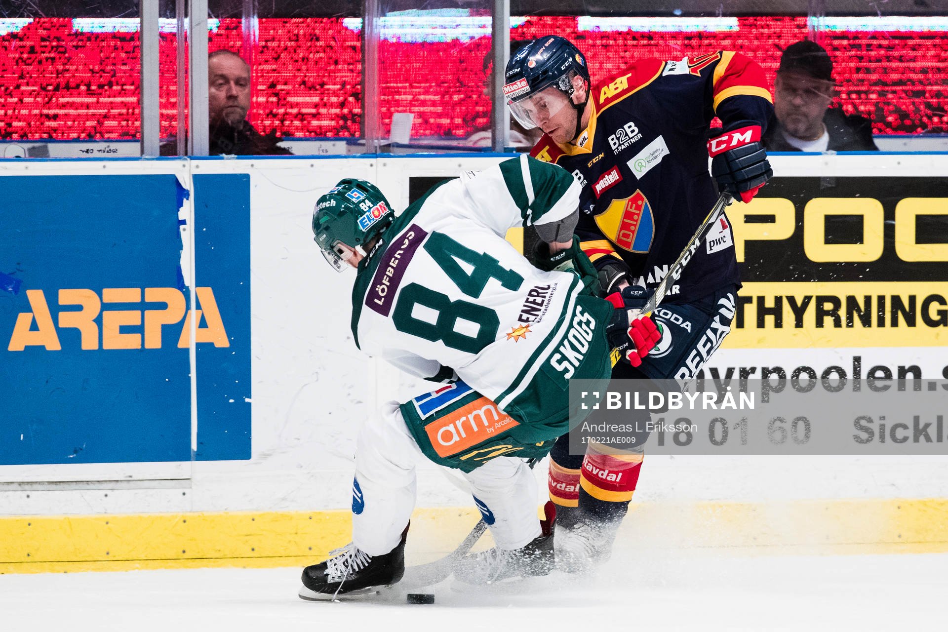 Färjestads Tomas Skogs och Djurgårdens Niclas Bergfors