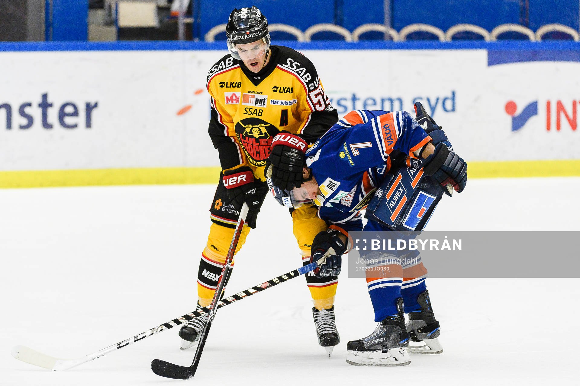 Gruff mellan Luleås Karl Fabricius och Växjös Jeff