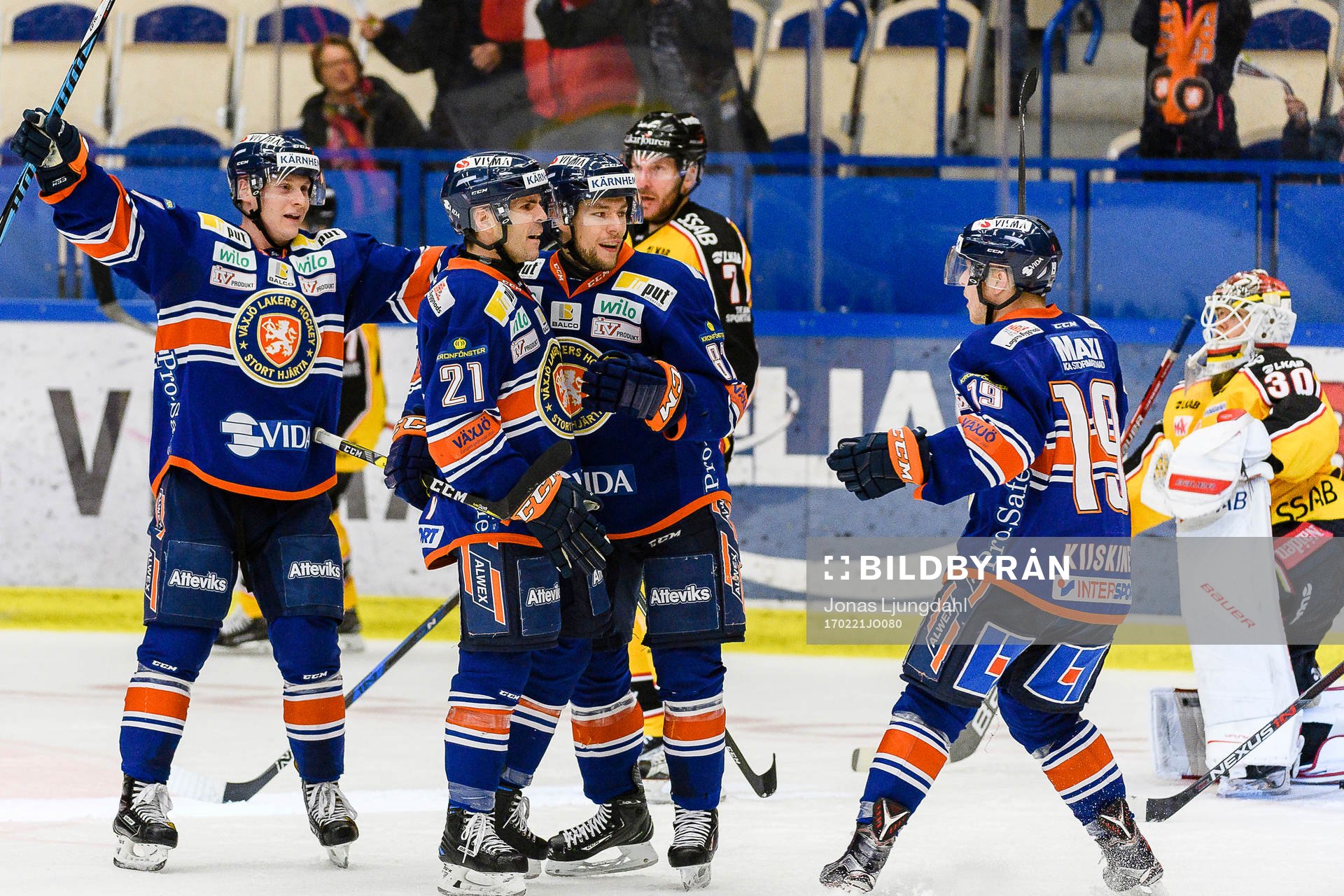 Växjös Olli Palola, Cory Murphy, Robert Rosén och Tuomas