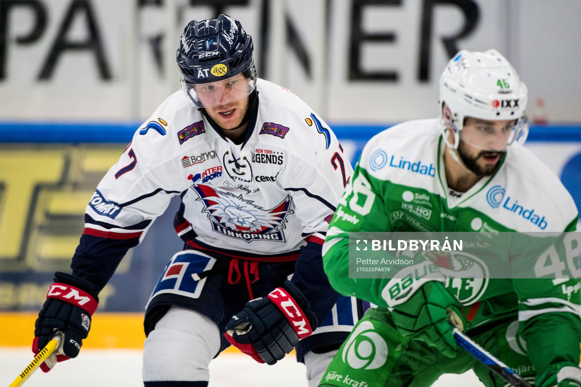 Linköpings Marcel Müller och Rögles Kevin Marshall