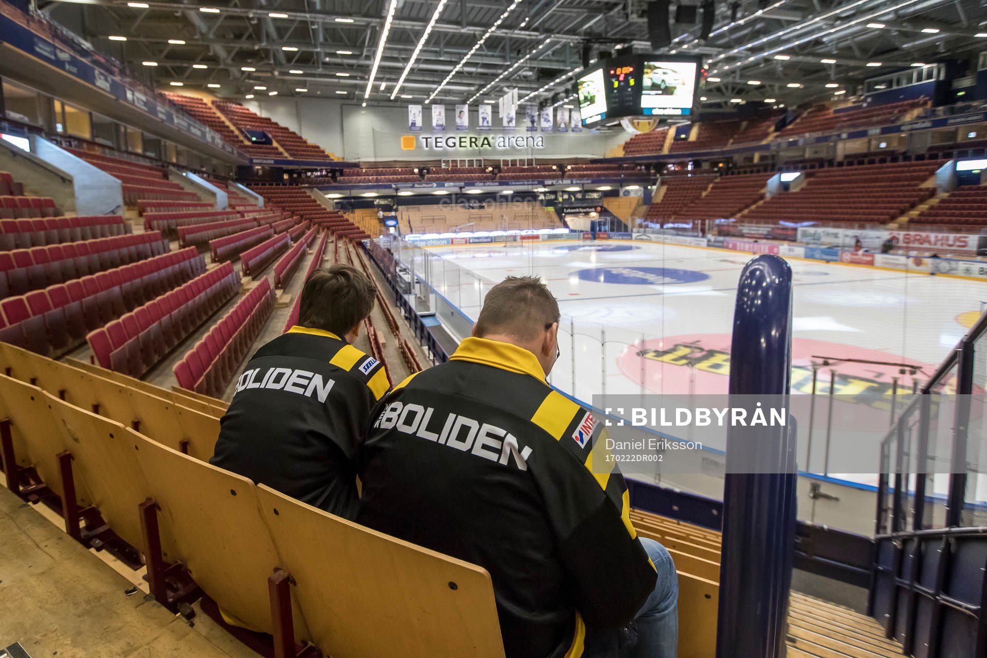 Tegera Arena interiör innan ishockeymatchen i SHL mellan