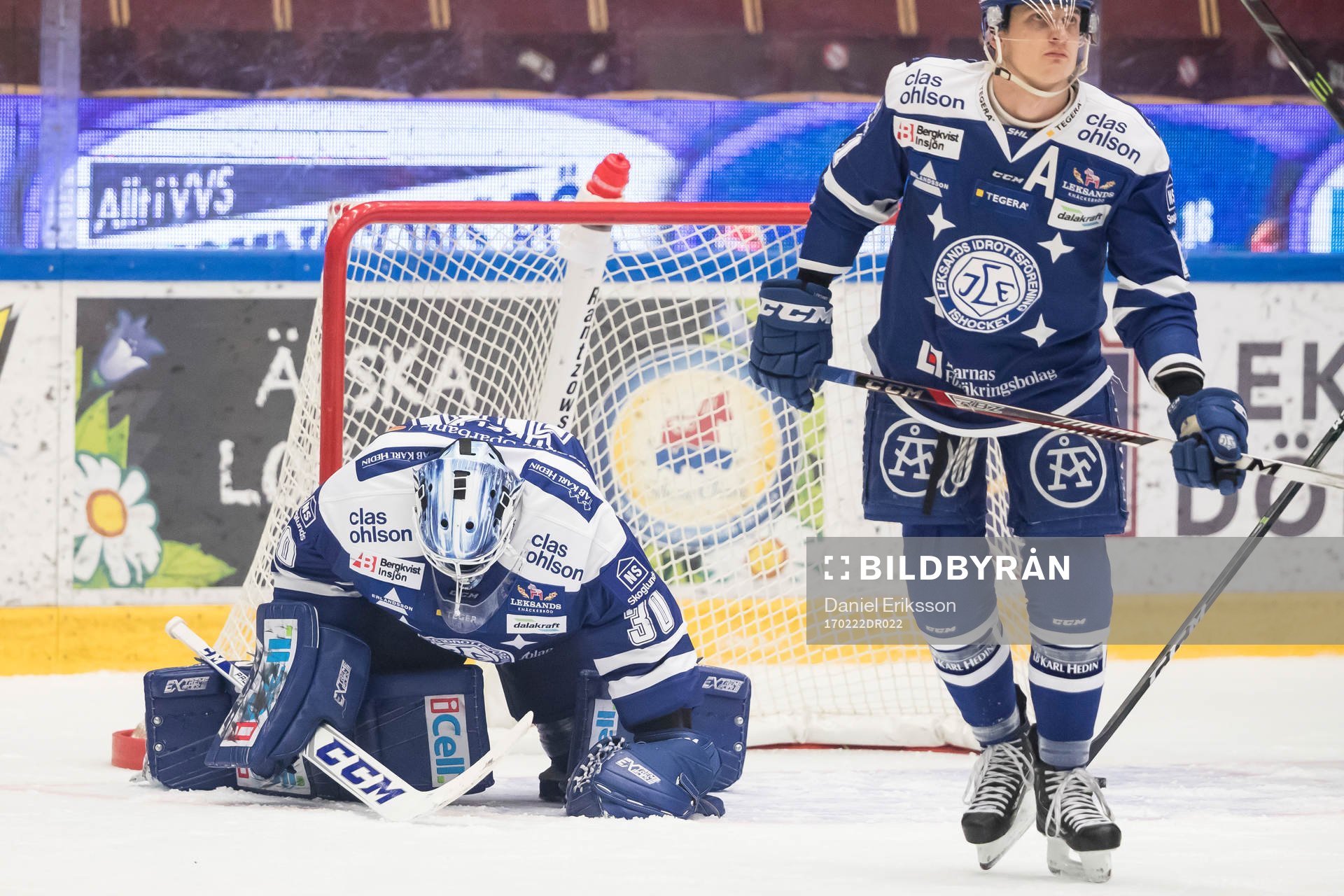 Leksands målvakt Henrik Haukeland och Martin Karlsson