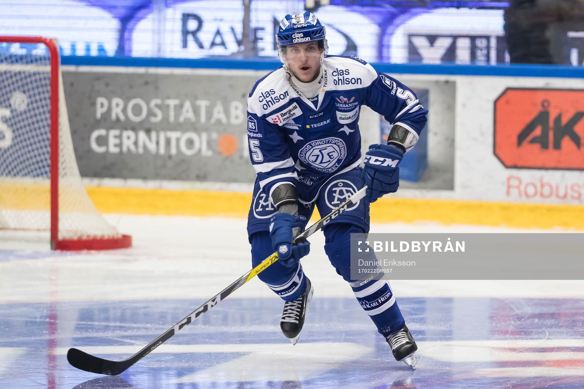 Leksands Ben Youds i ishockeymatchen i SHL mellan Leksand