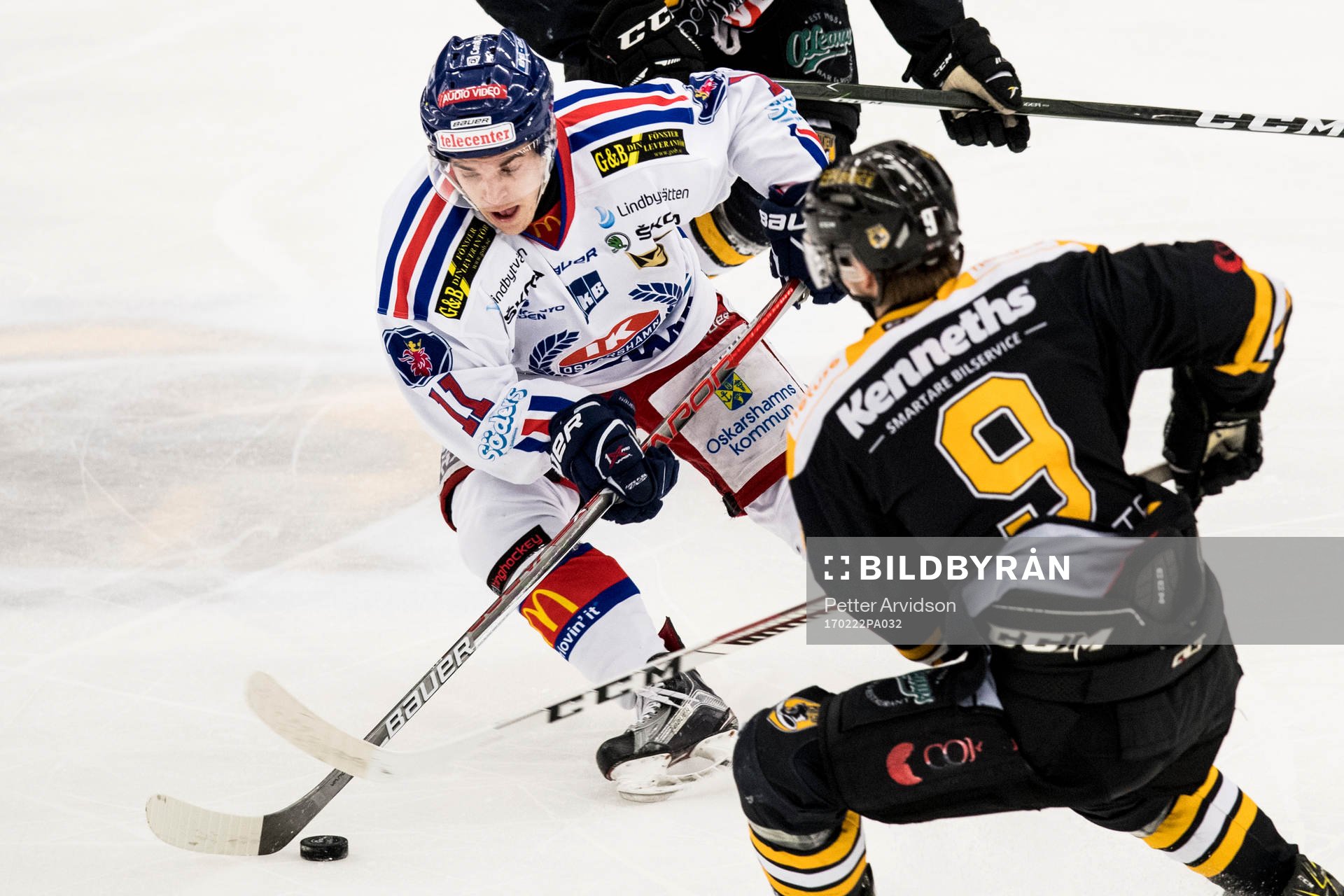 Oskarshamns Victor Löfstedt och Panterns Kim Johansson