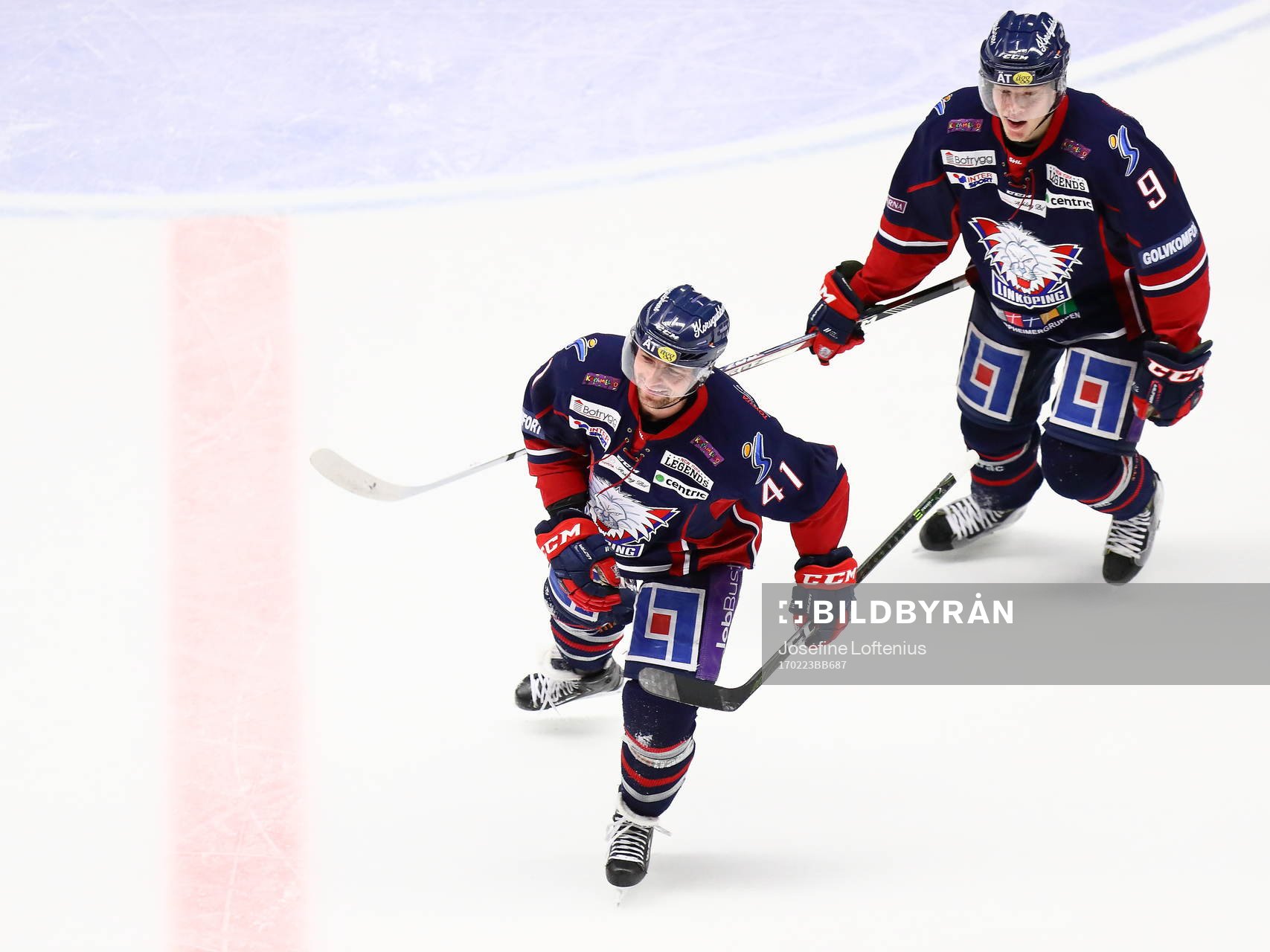 Linköpings Broc Little och Ken Andre Olimb jublar