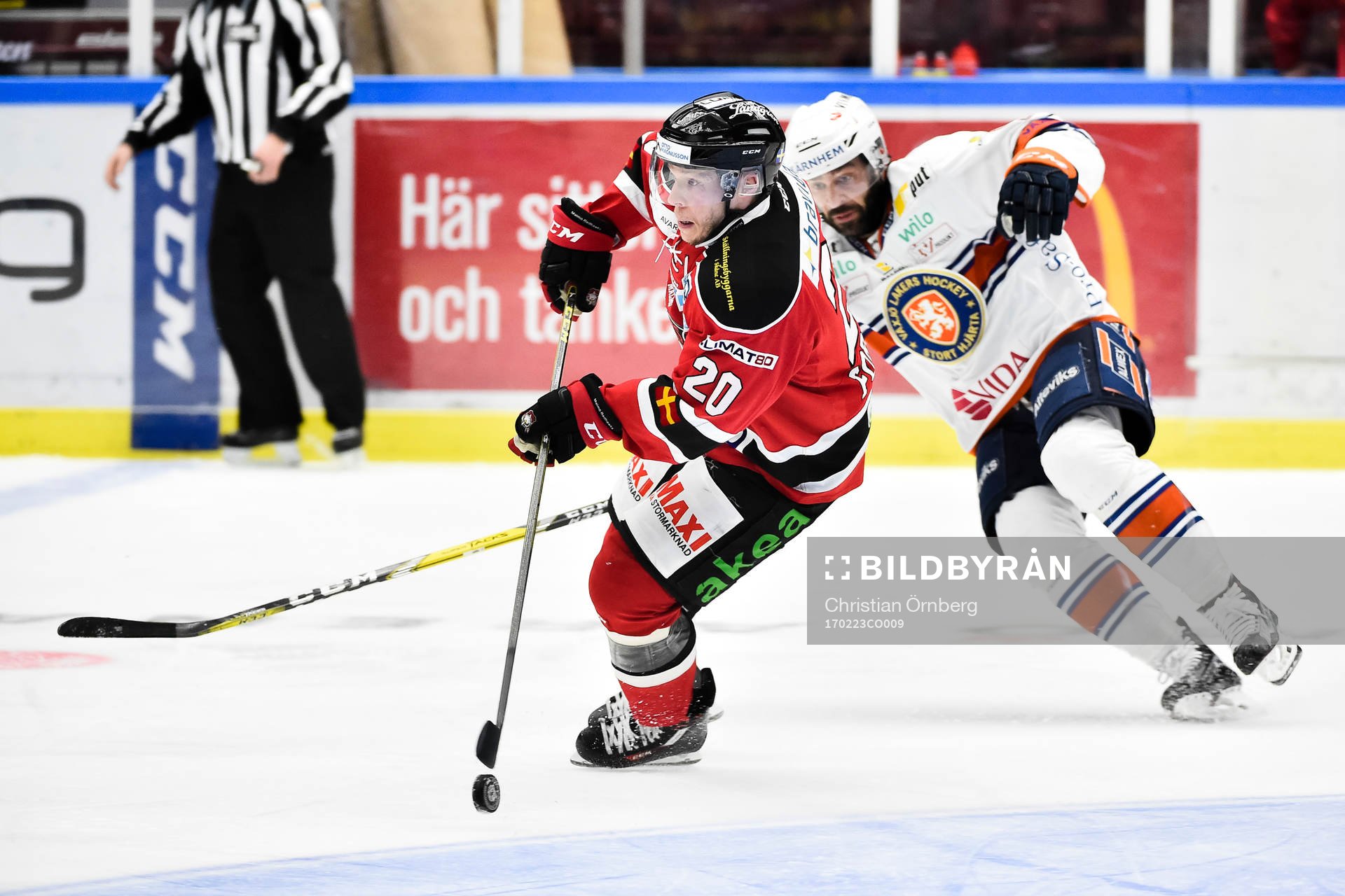 Malmö Redhawks Erik Forssell och Växjös Josh Hennessy