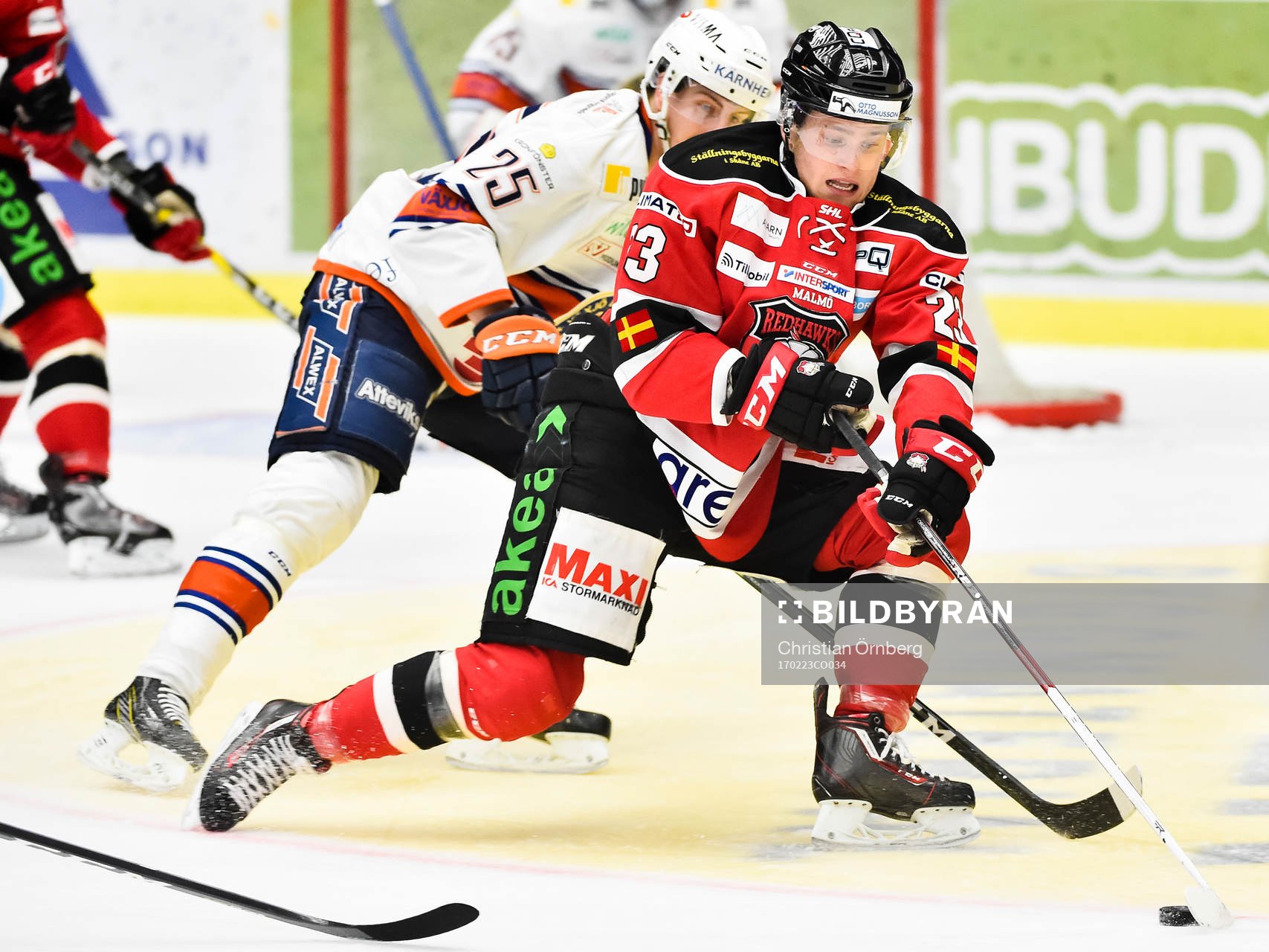 Malmö Redhawks Christoffer Forsberg och Växjös Philip