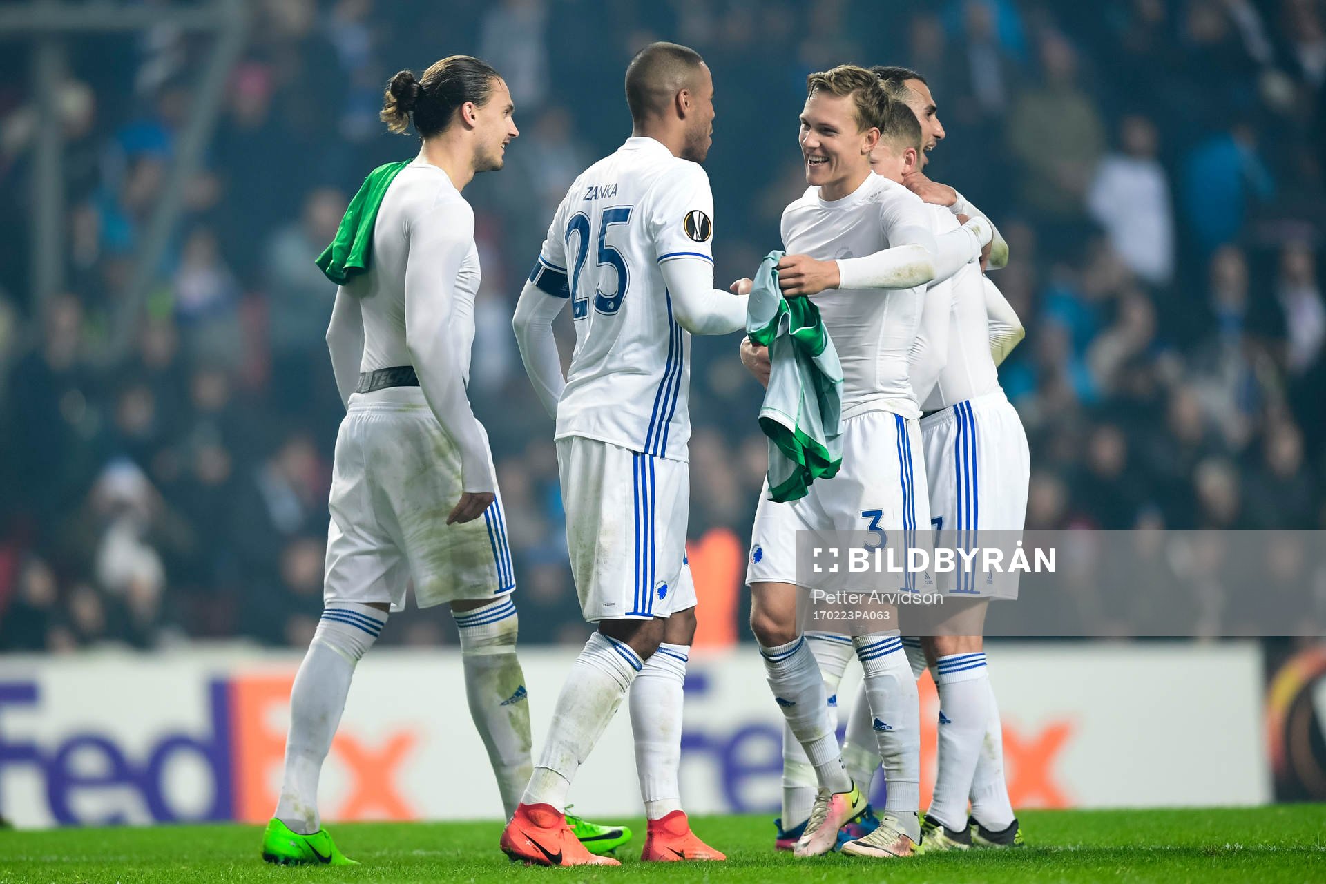 FC Köpenhamns Erik Johansson, Mathias Jörgensen och