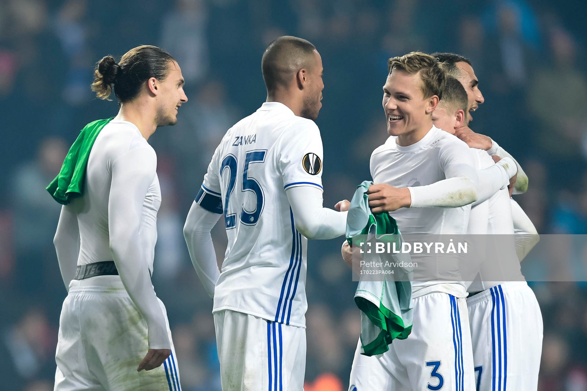 FC Köpenhamns Erik Johansson, Mathias Jörgensen och