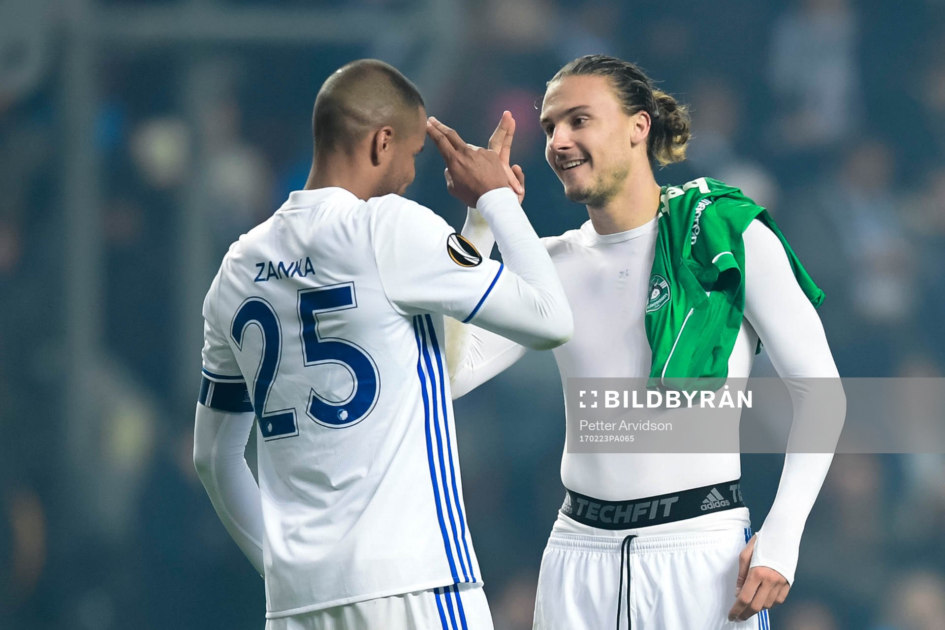 FC Köpenhamns Erik Johansson och Henrik Neubauer jublar