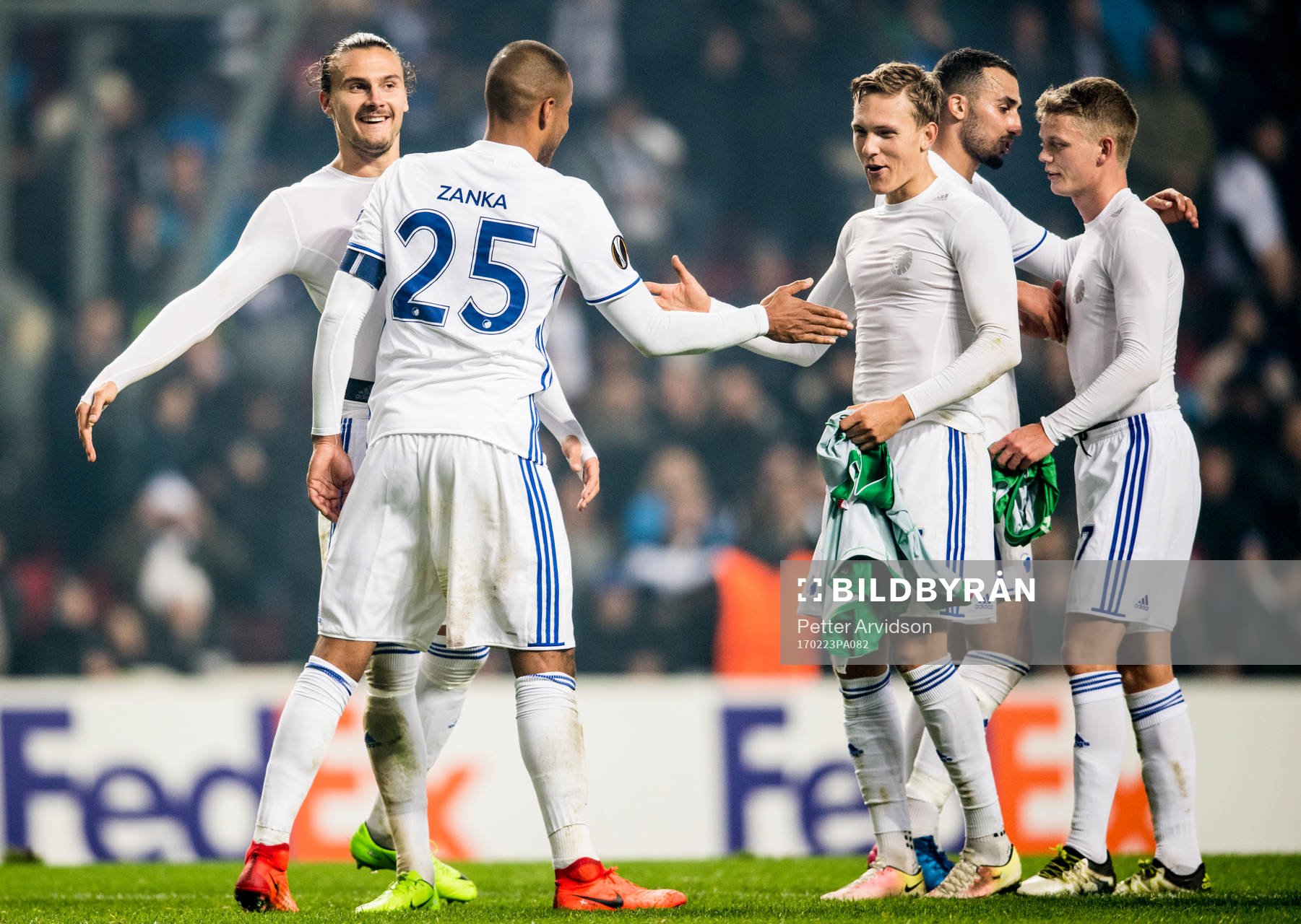 FC Köpenhamns Erik Johansson, Mathias Jörgensen och
