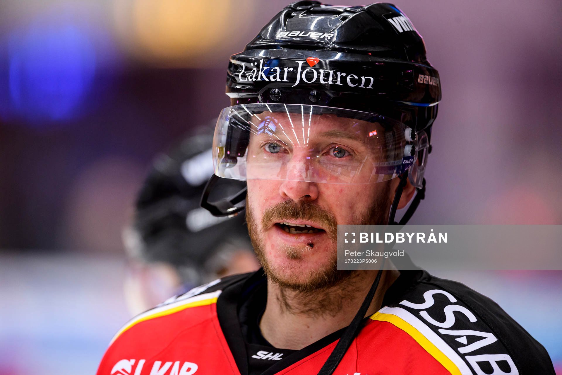 Luleås Jan Sandström på uppvärmningen
