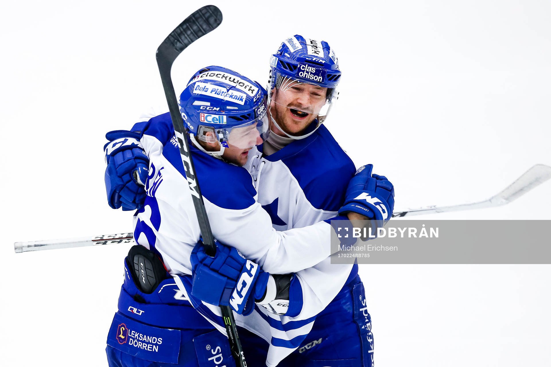 Leksands Patrik Norén och Joe Piskula jublar