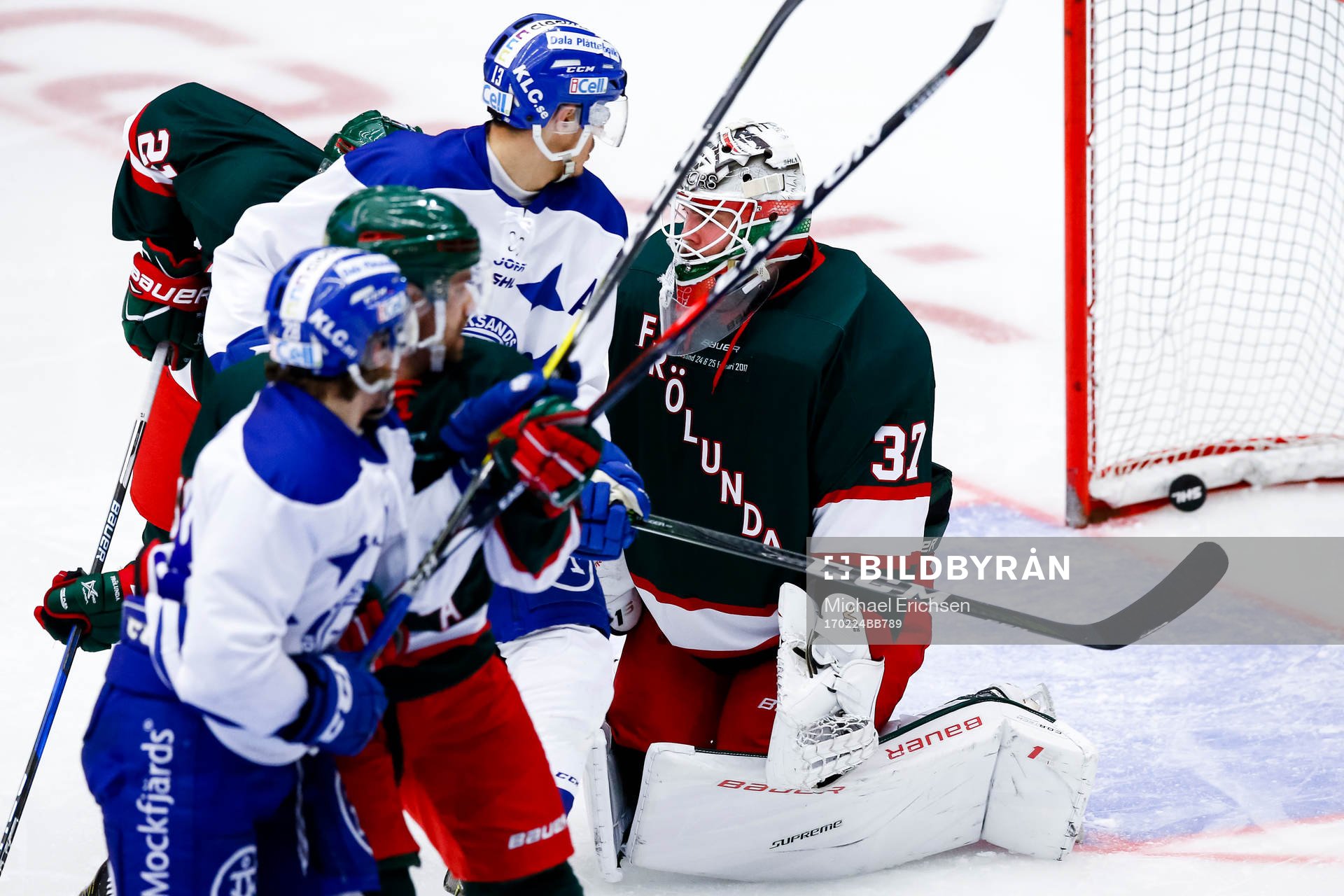 Leksands Patrik Norén , ej i bild gör 2-0 bakom