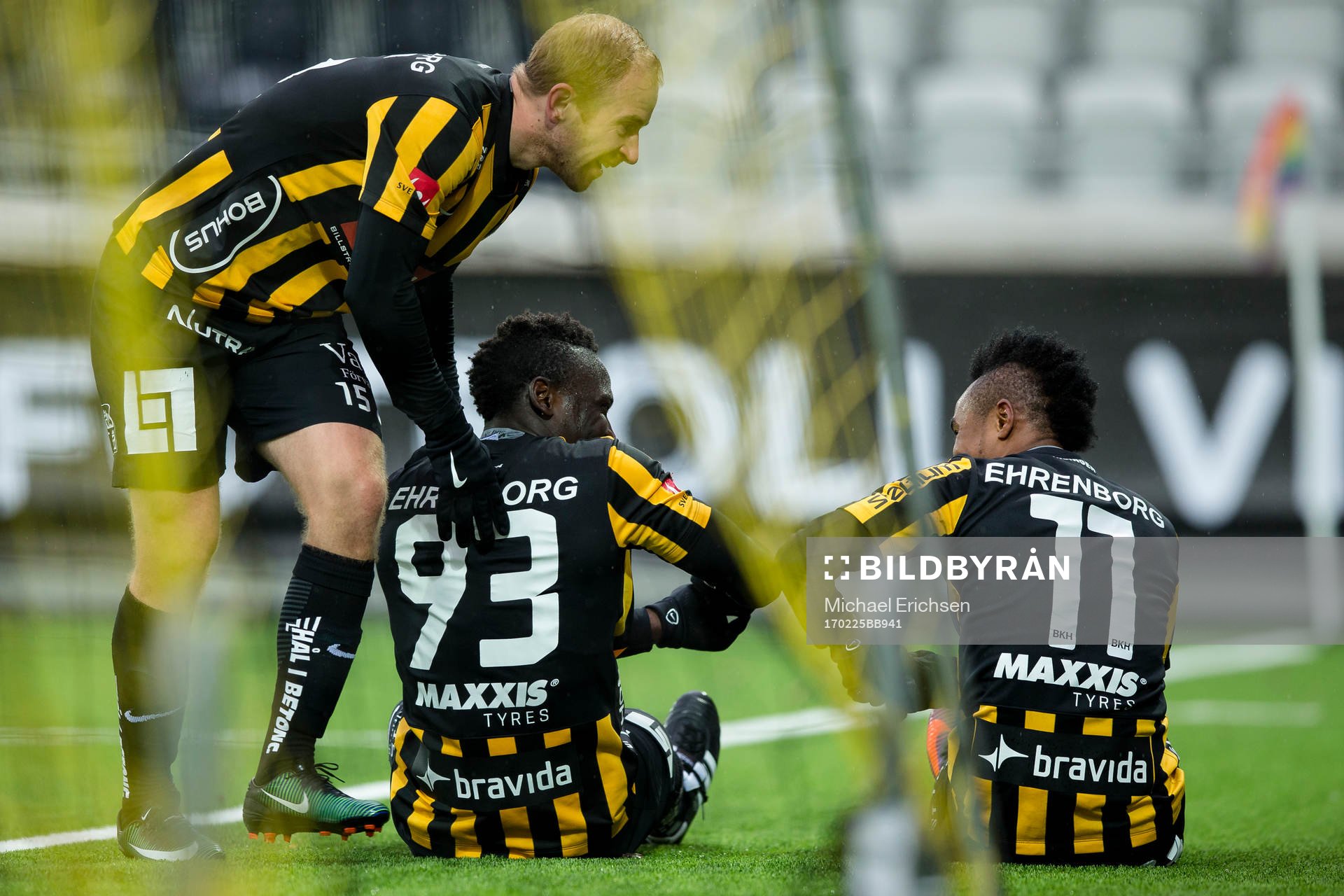 Häckens Nasiru Mohammed jublar och firar 3-1 målet ihop