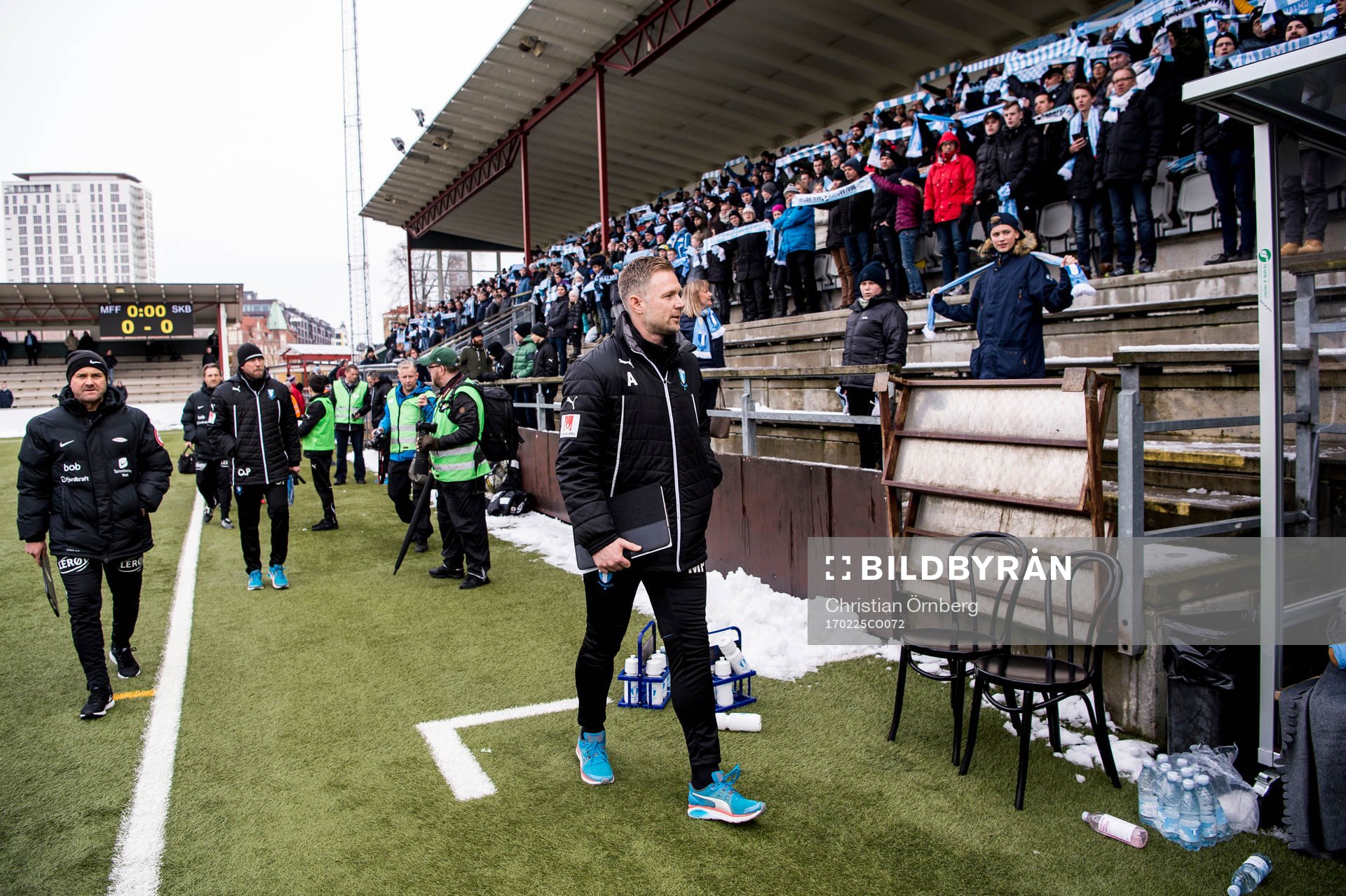 Malmö FFs tränare Magnus Pehrsson innan träningsmatchen