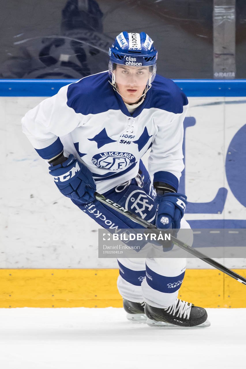 Leksands Martin Grönberg i ishockeymatchen i SHL mellan