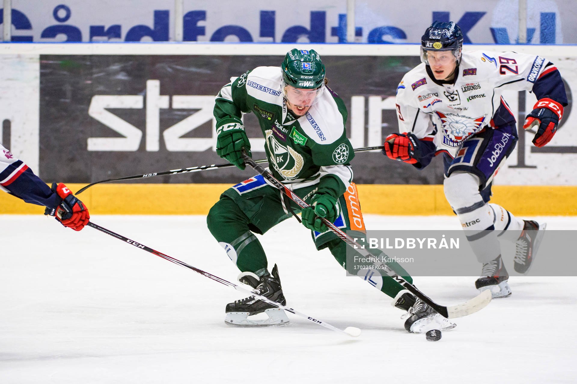 Färjestads Joakim Nygård och Linköpings Gabriel Carlsson