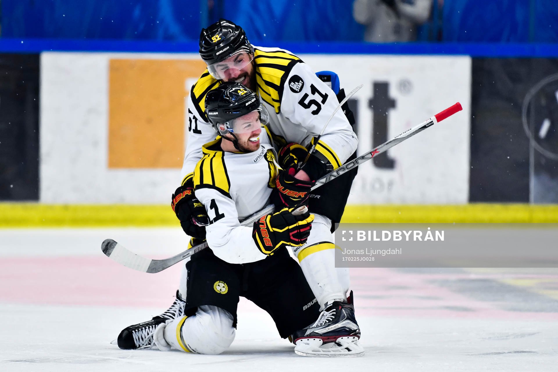 Brynäs Kevin Clark och Marc Zanetti jublar