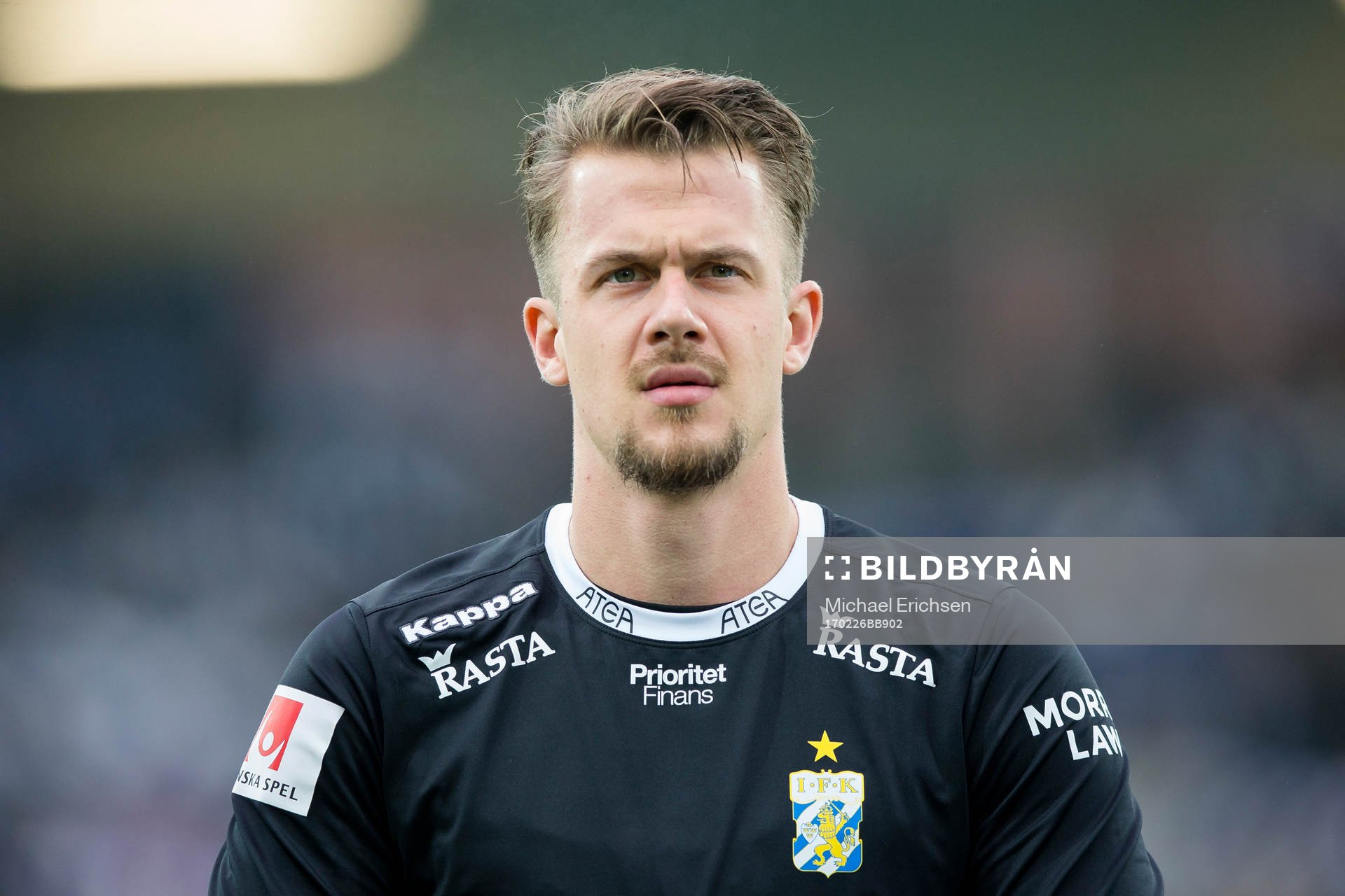 IFK Göteborgs målvakt Erik Dahlin innan fotbollsmatchen i