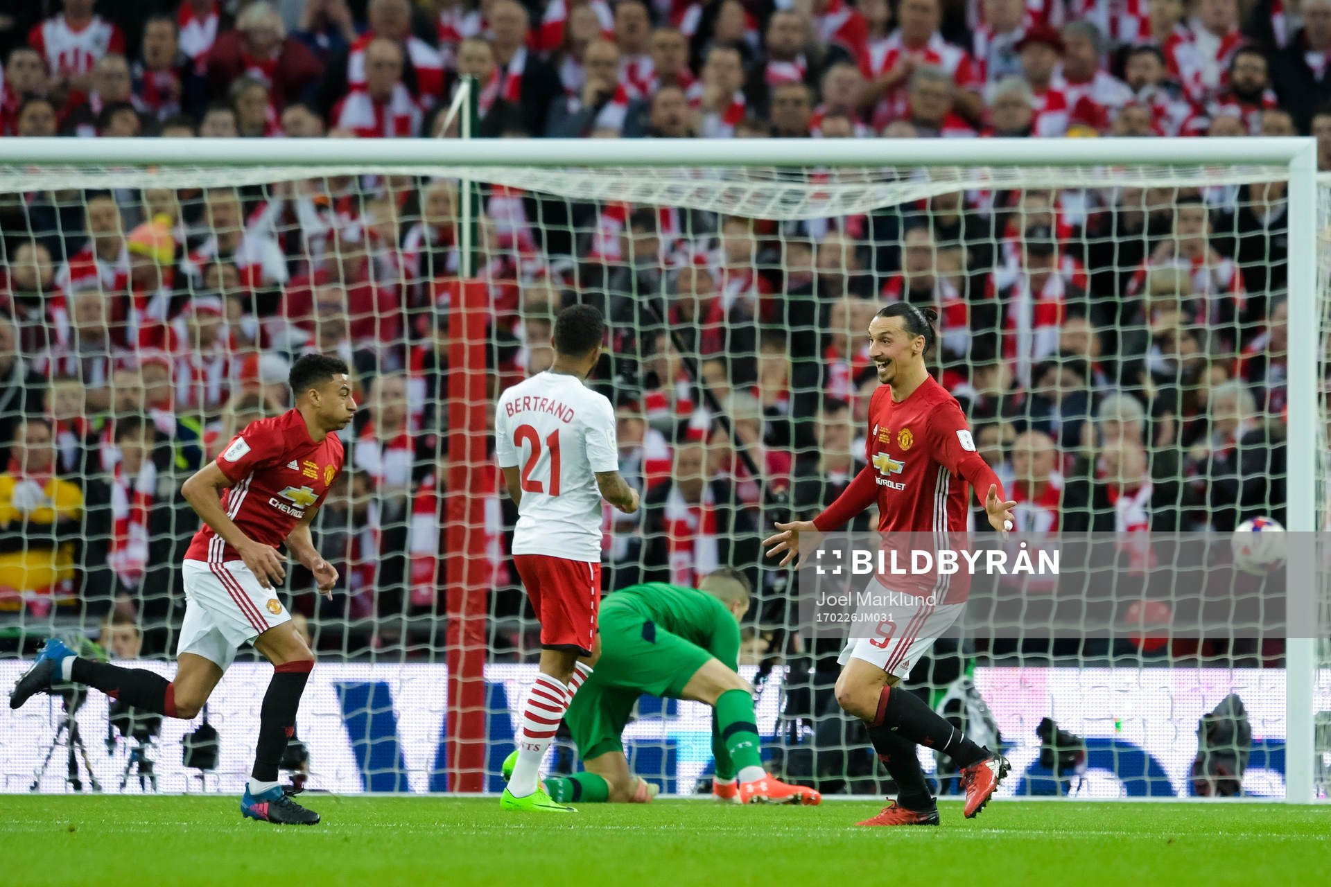 Manchester Uniteds Zlatan Ibrahimovic, Jesse Lingard och