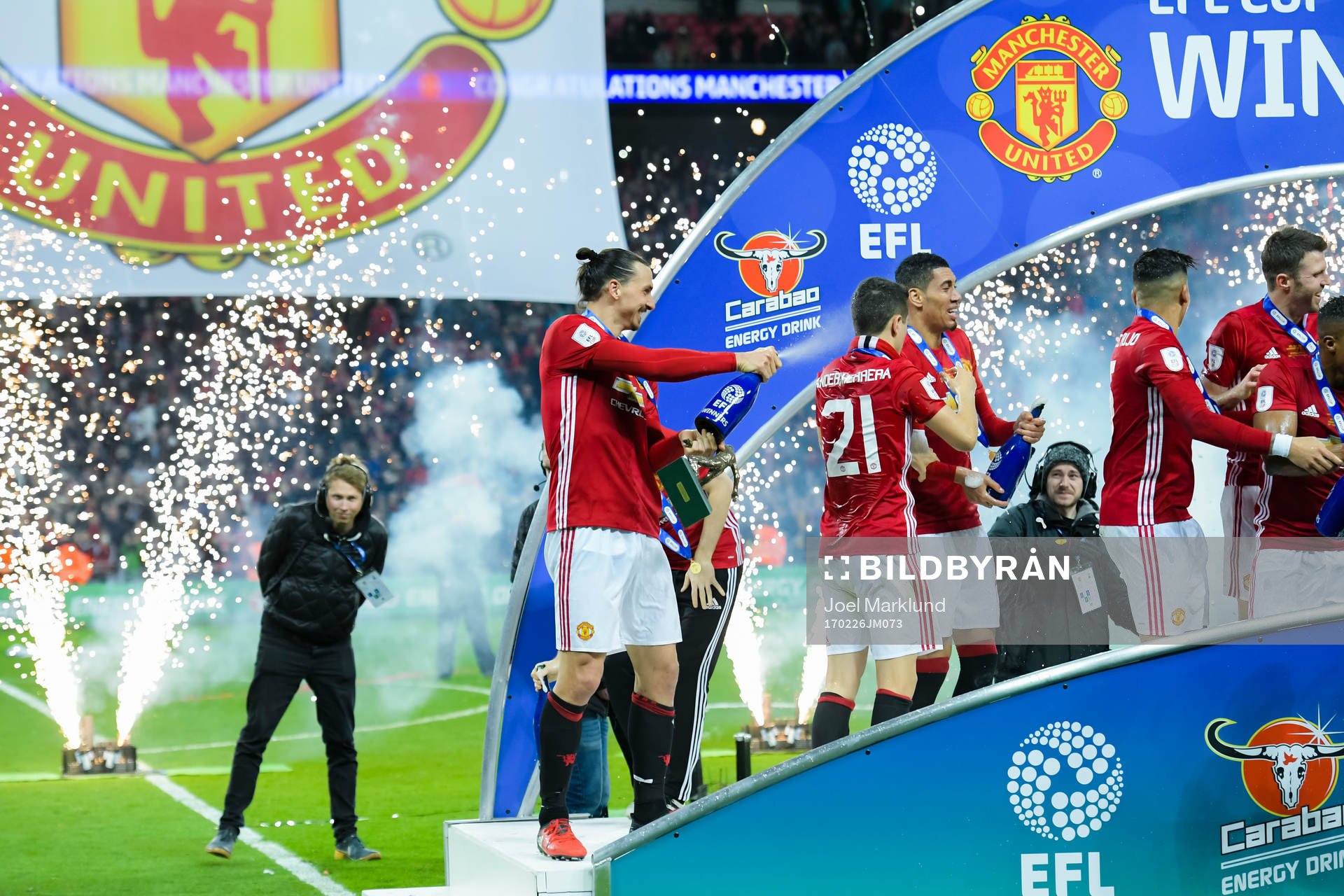 Manchester Uniteds Zlatan Ibrahimovic jublar
