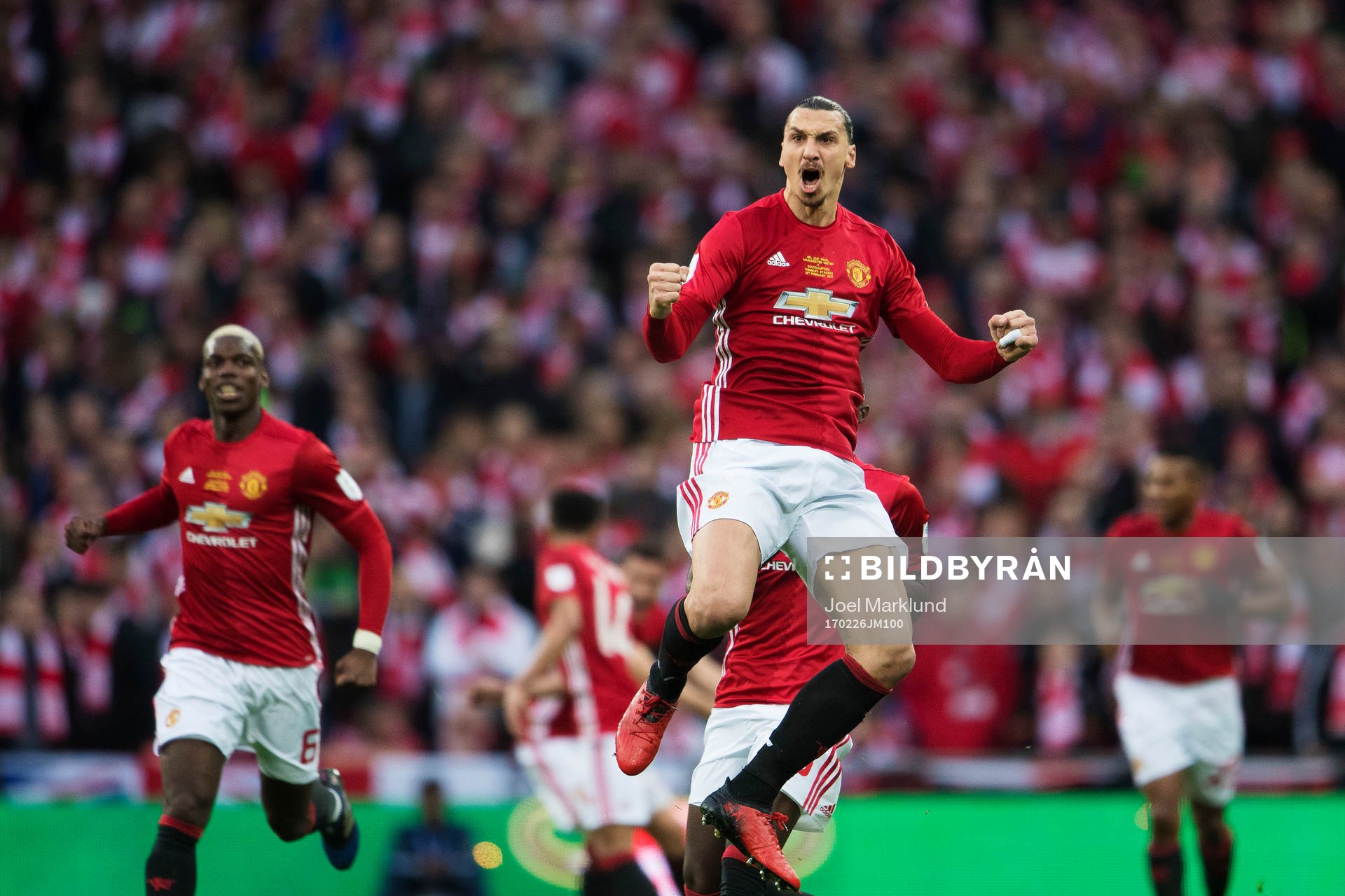 Manchester Uniteds Zlatan Ibrahimovic jublar