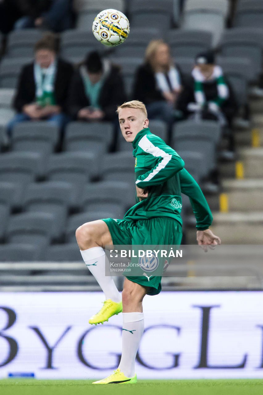 Hammarbys Isac Lidberg på uppvärmningen